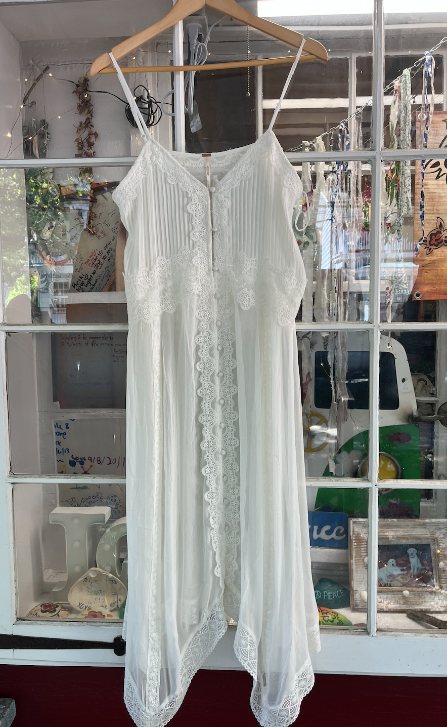 White Lace Sheer Maxi Dress