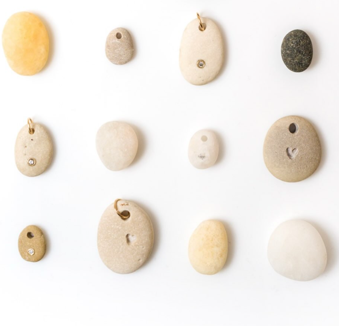 Beach Stone Heart Imprint Necklace