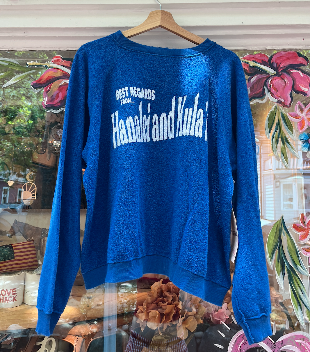 Blue Best Regards Greetings Sweatshirt Hanalei and Kula's