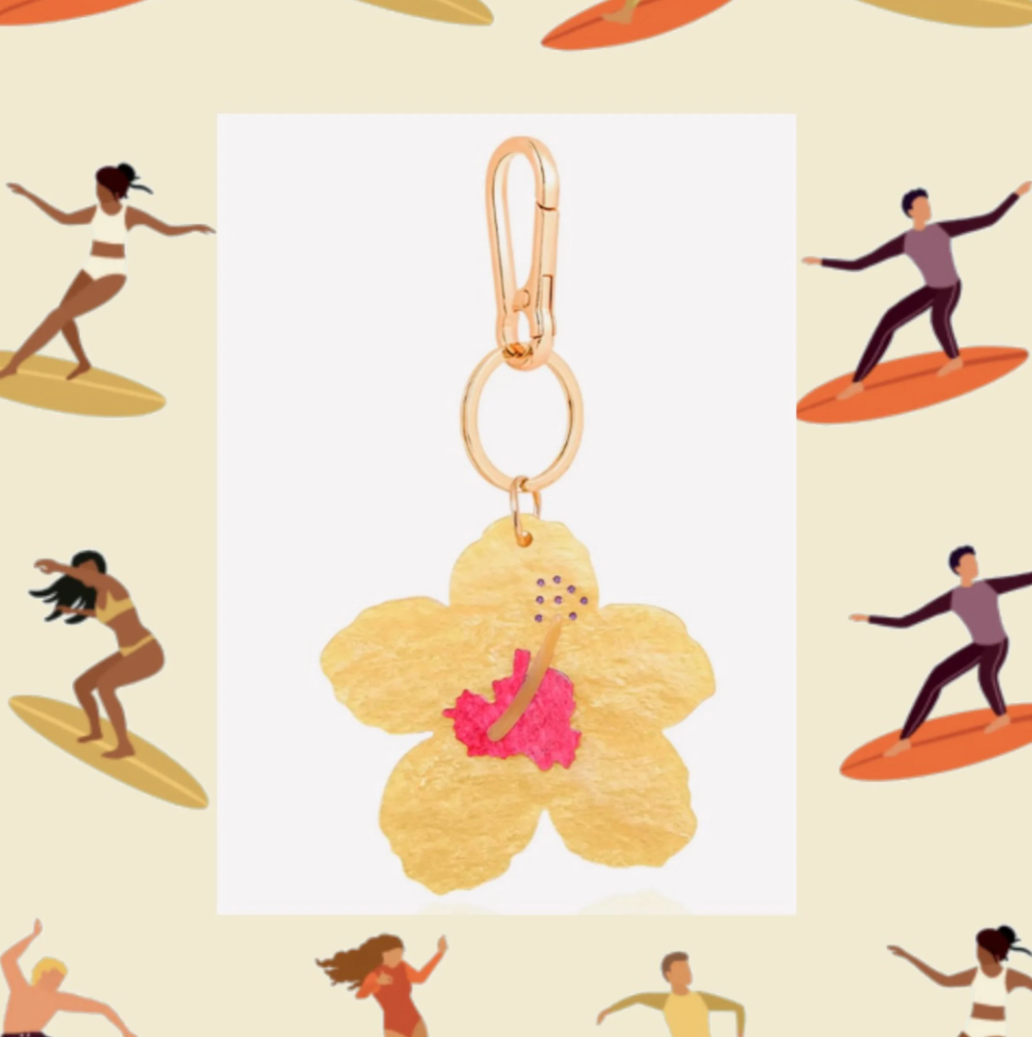 Hibiscus Bag Charm + Keychain