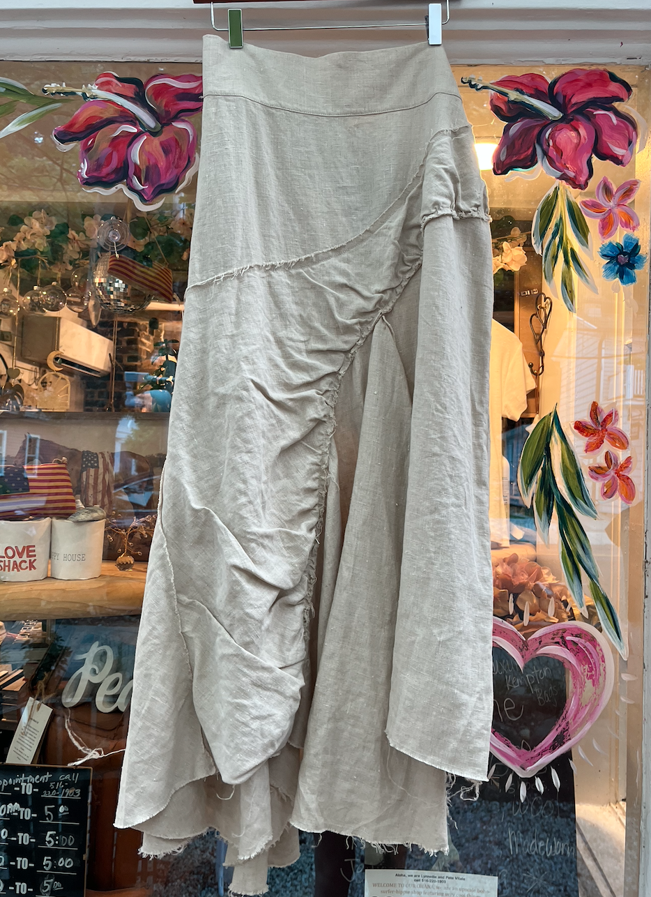 Godet Hourglass Skirt (Linen) - Natural, Medium