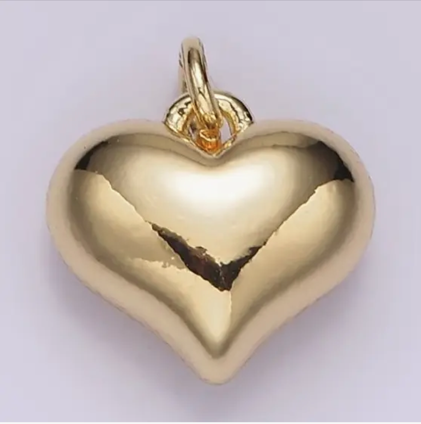 14K Gold Filled 12mm Puffed Minimalist Heart Charm