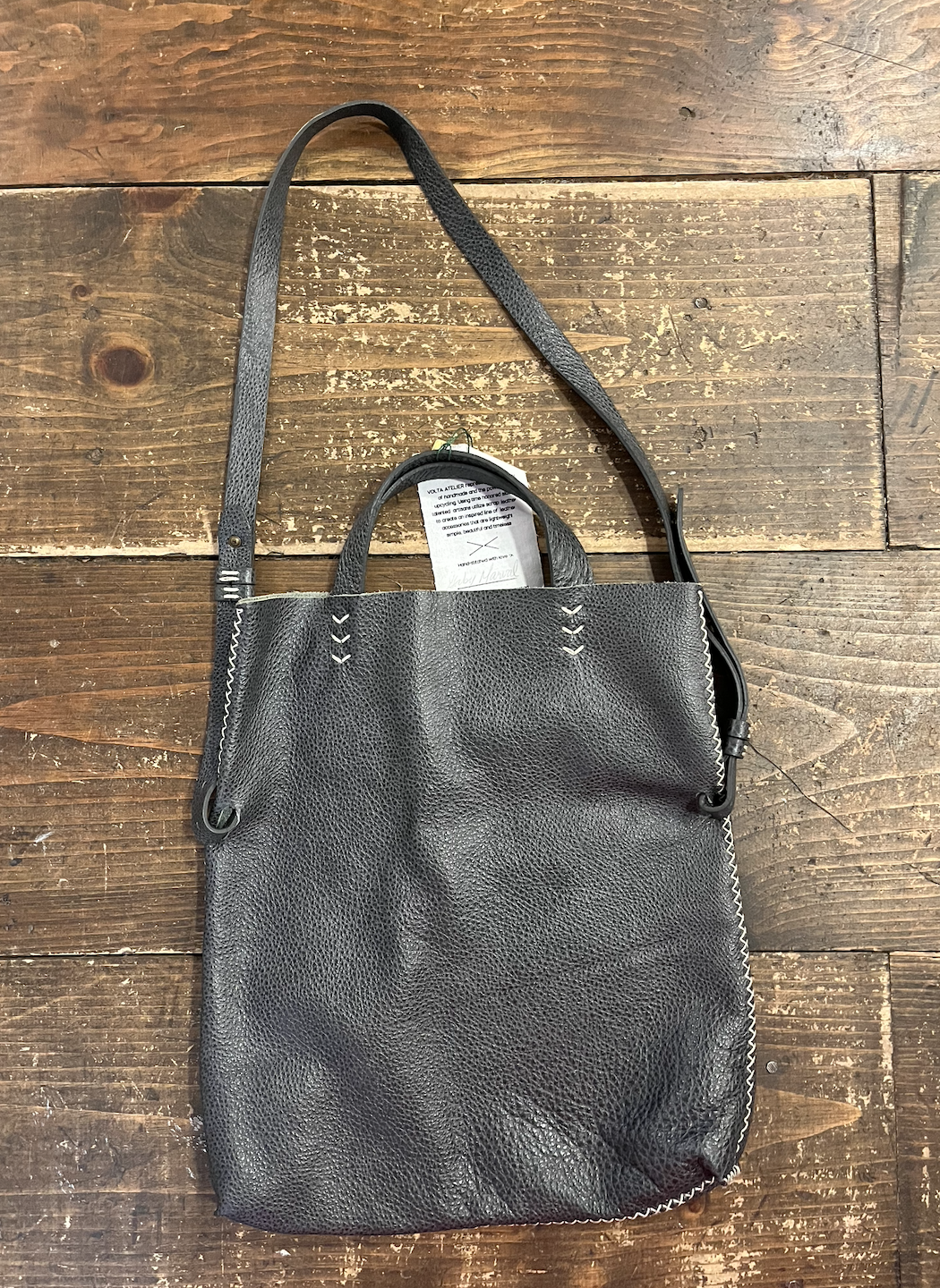 vila bag | Black upcycled leather
