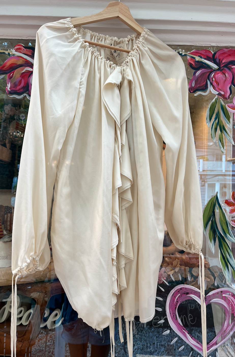 Flounce Blouse (Silk ) - Tea Stain, Small