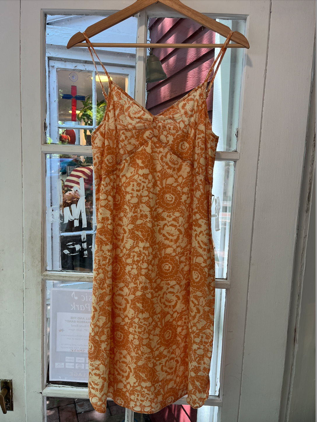 Lined Cotton Slip Dress - Apricot