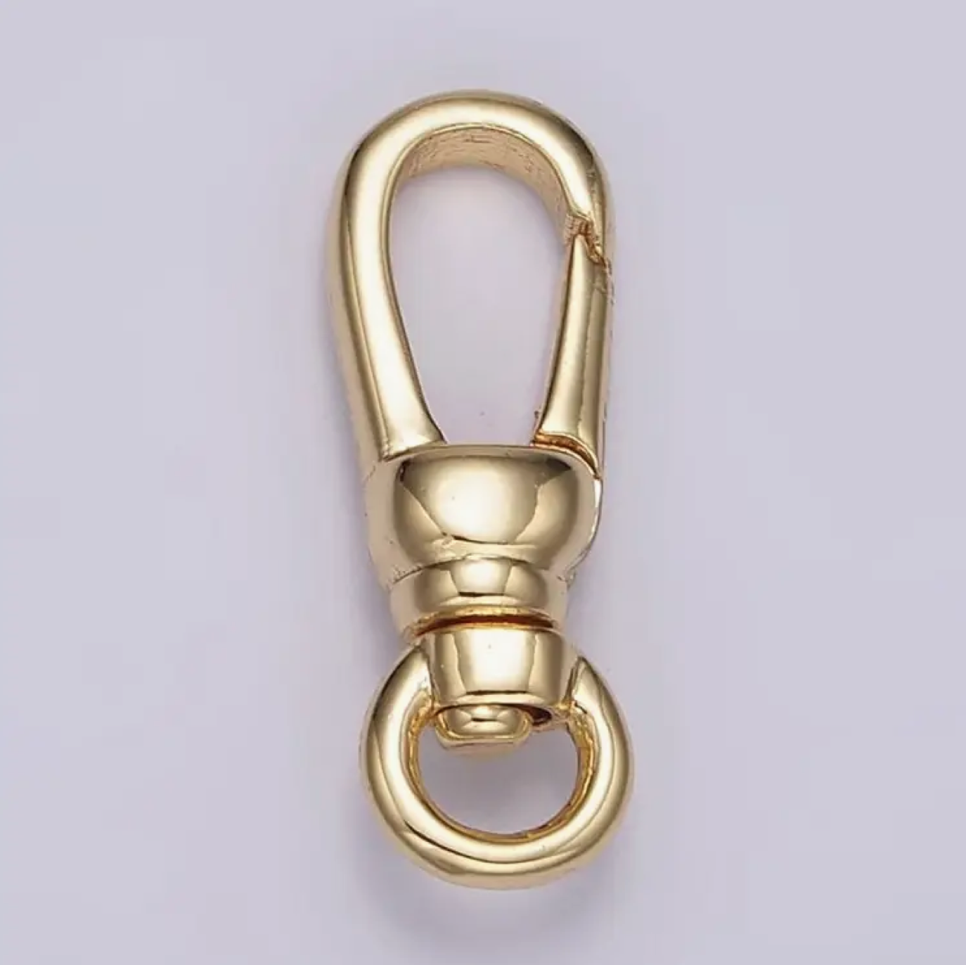 14K Gold Filled 18mm Trigerless Swivel Oblong Push Gate Closure Finding in Gold