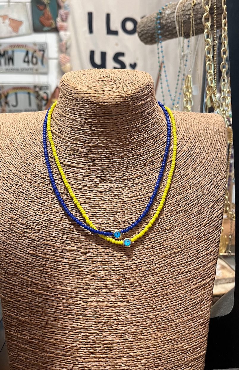 Surf Necklace with Evil Eye