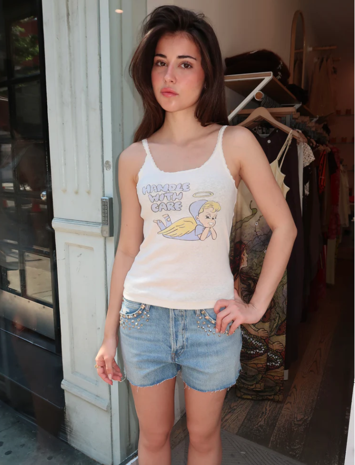 Lace Strap Tank Handle With Care