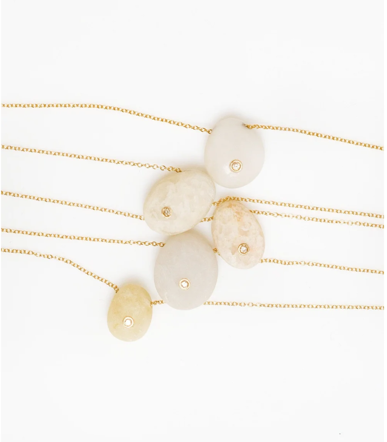 Beach Stone Diamond Necklace