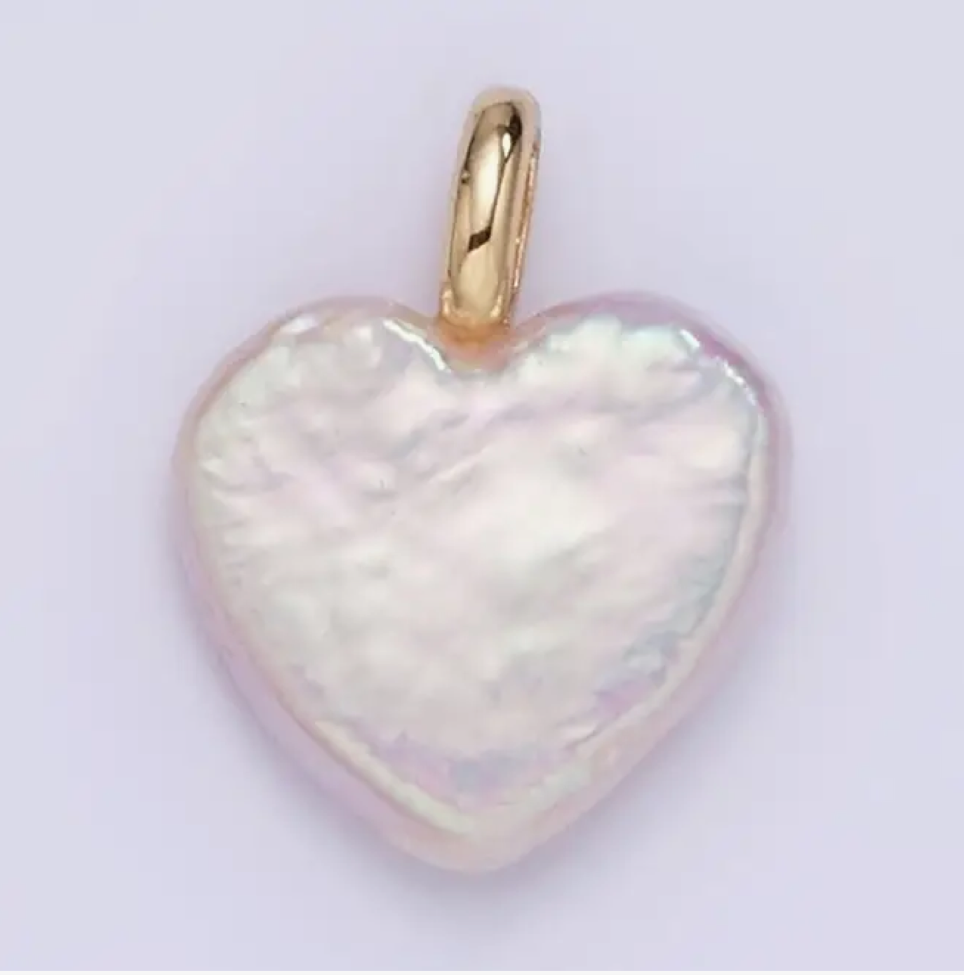 14K Gold Filled 16mm Freshwater Pearl Heart Pendant