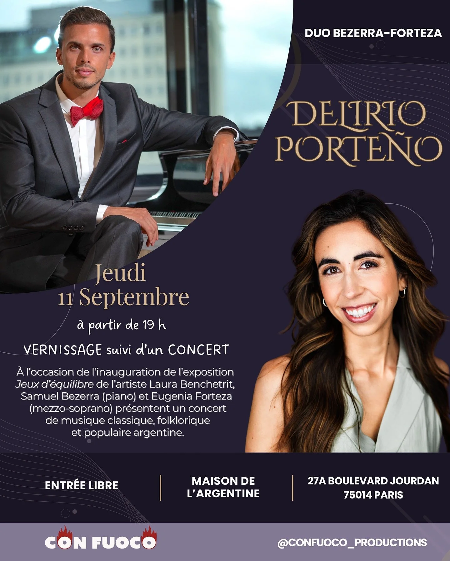 🌟 𝐏𝐀𝐑𝐈𝐒 🌟

🇫🇷🇦🇷 La Maison de l&rsquo;Argentine @maison_argentine a le plaisir de vous inviter &agrave; la soir&eacute;e d&rsquo;inauguration de l&rsquo;exposition &laquo;&nbsp;Jeux d&rsquo;&eacute;quilibre&nbsp;&raquo; de l&rsquo;artiste L