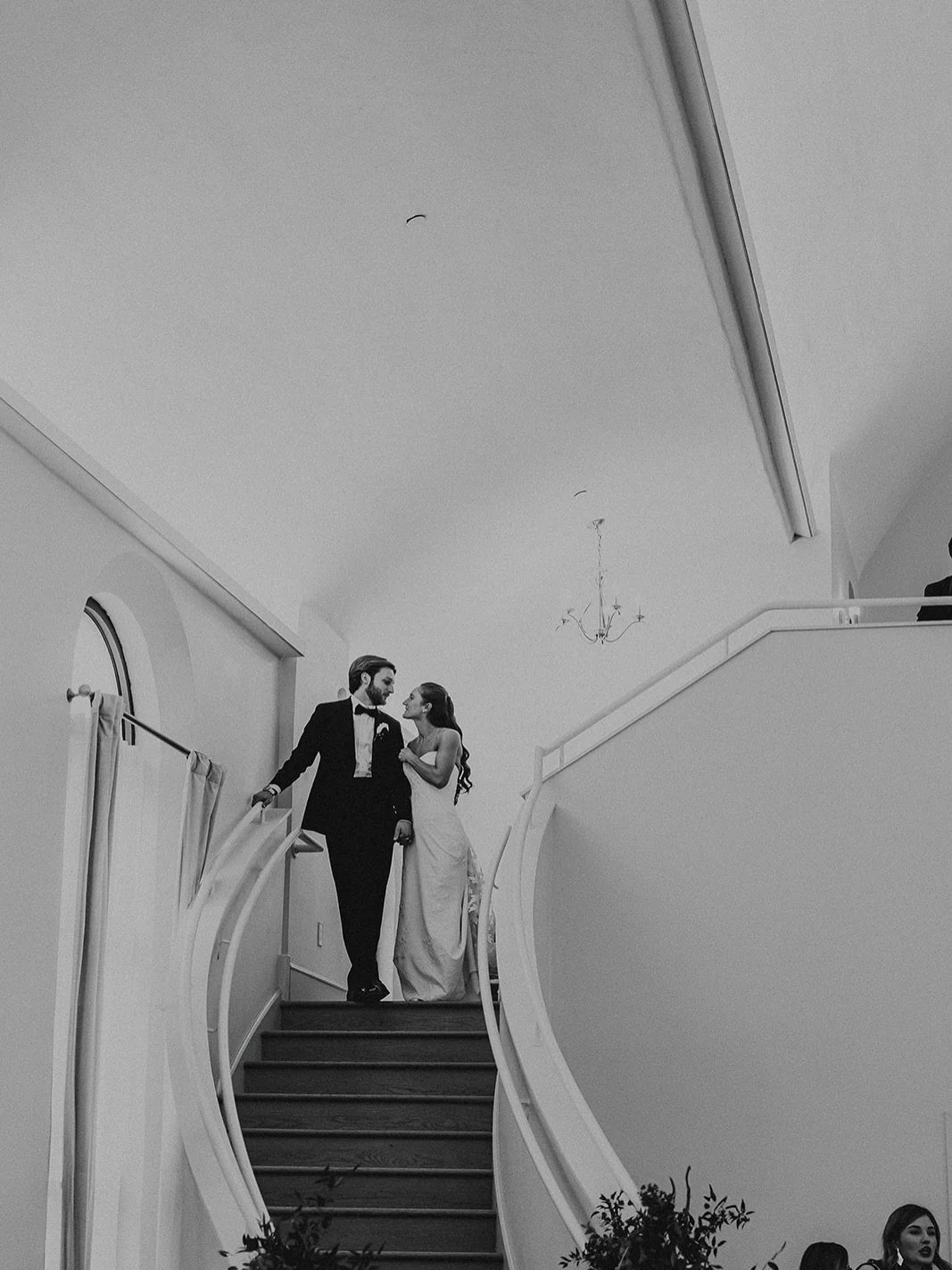 Camryn and Bryce in black &amp; white, a stunning day for a stunning couple🖤

coordination | @elliotevents 
dress | @radiantbridecle
floral | @nppdesigns 
hair &amp; makeup | @sarahdelainebrides
photo | @marisalyonphotography @avra.studio

#clevelan