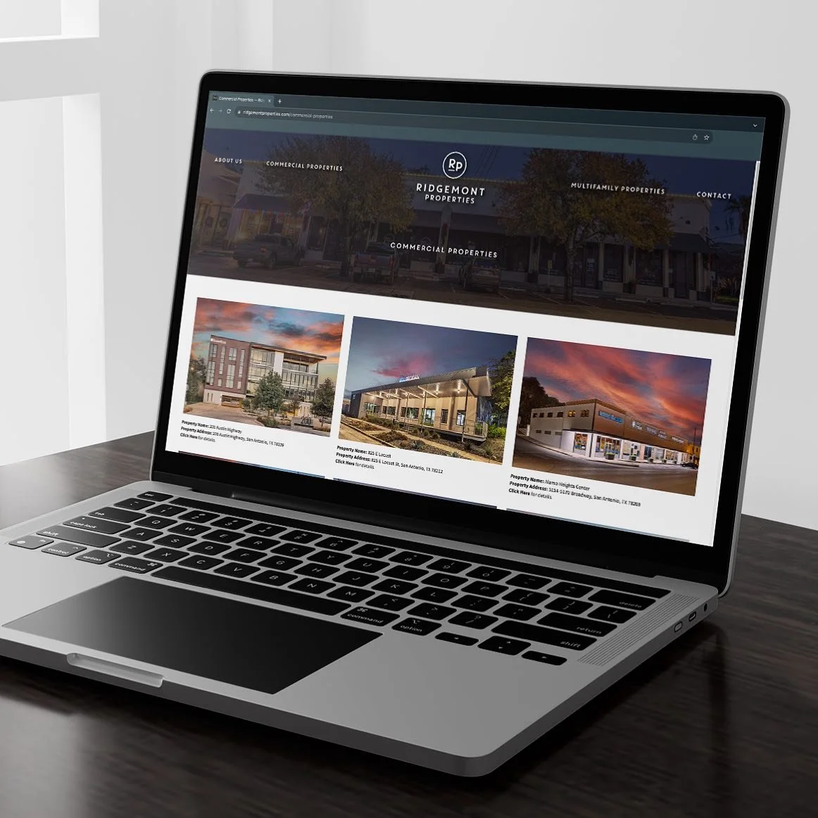Ridgemont Properties' website by Core Creative