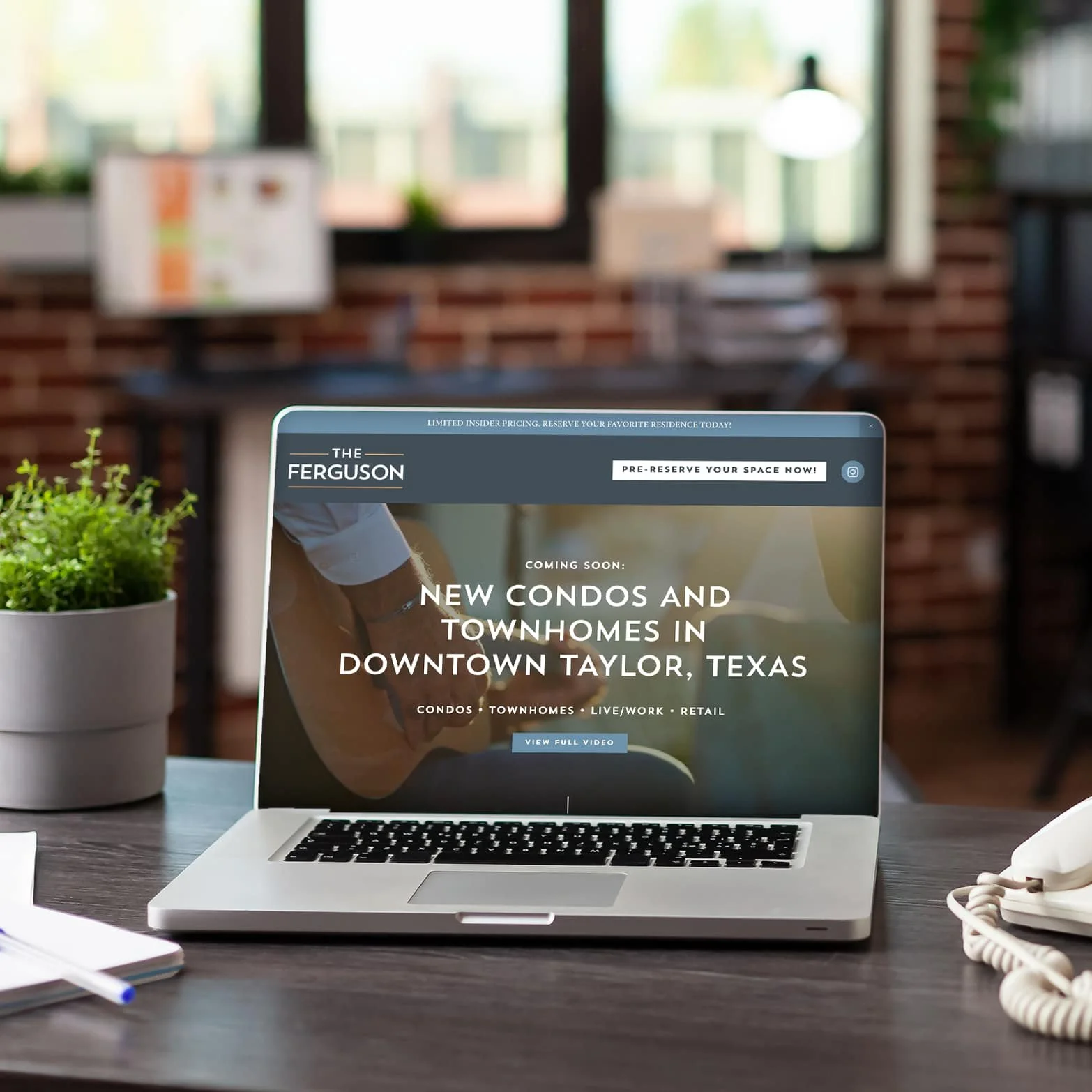 Core Creative's landing page for The Ferguson Website