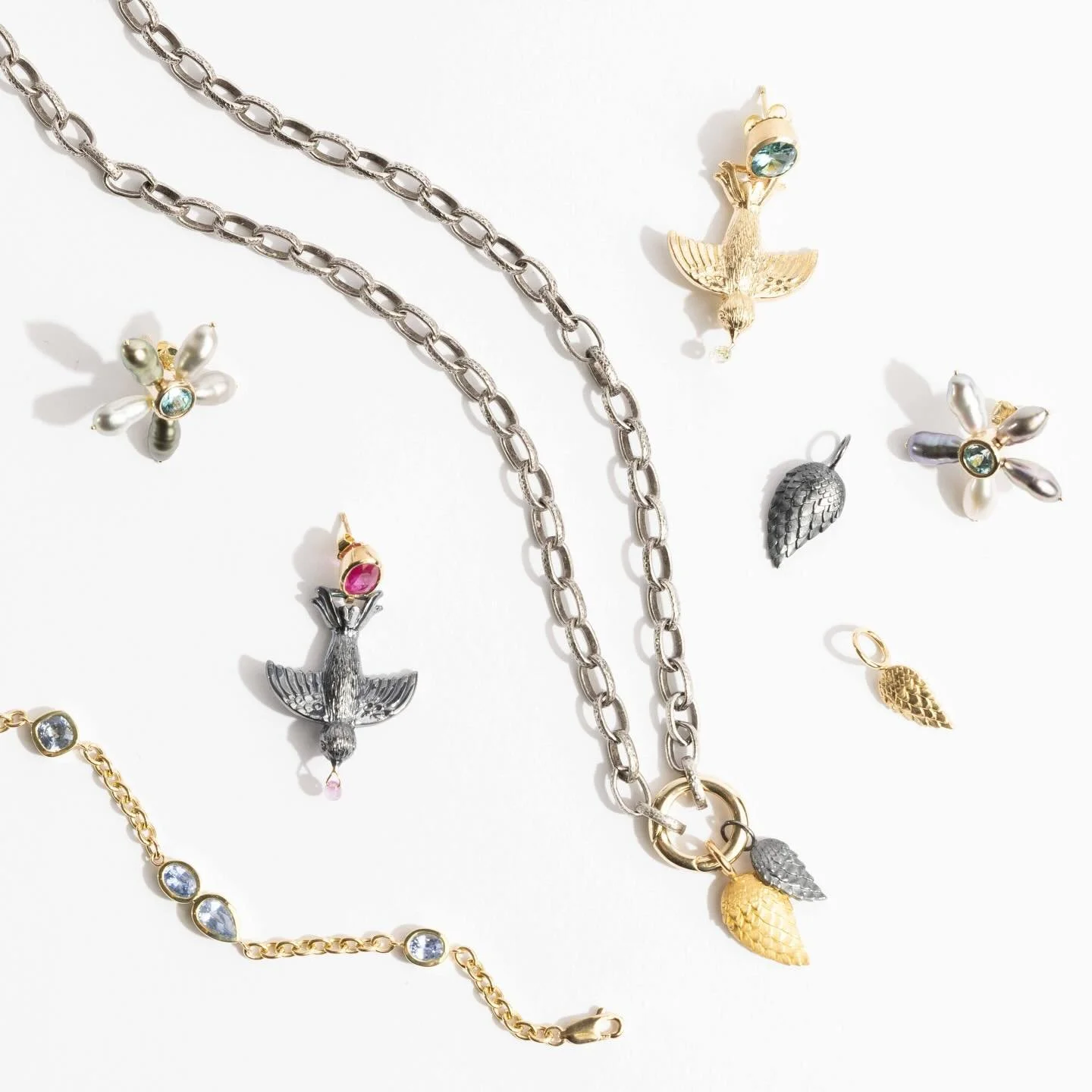 Core Creative Photography recently had the privilege of capturing Fannie Thomas&rsquo; latest jewelry line. From striking oxidized silver and delicate floral pieces to grape clusters and fresh additions to the Wing Collection, every piece is a work o