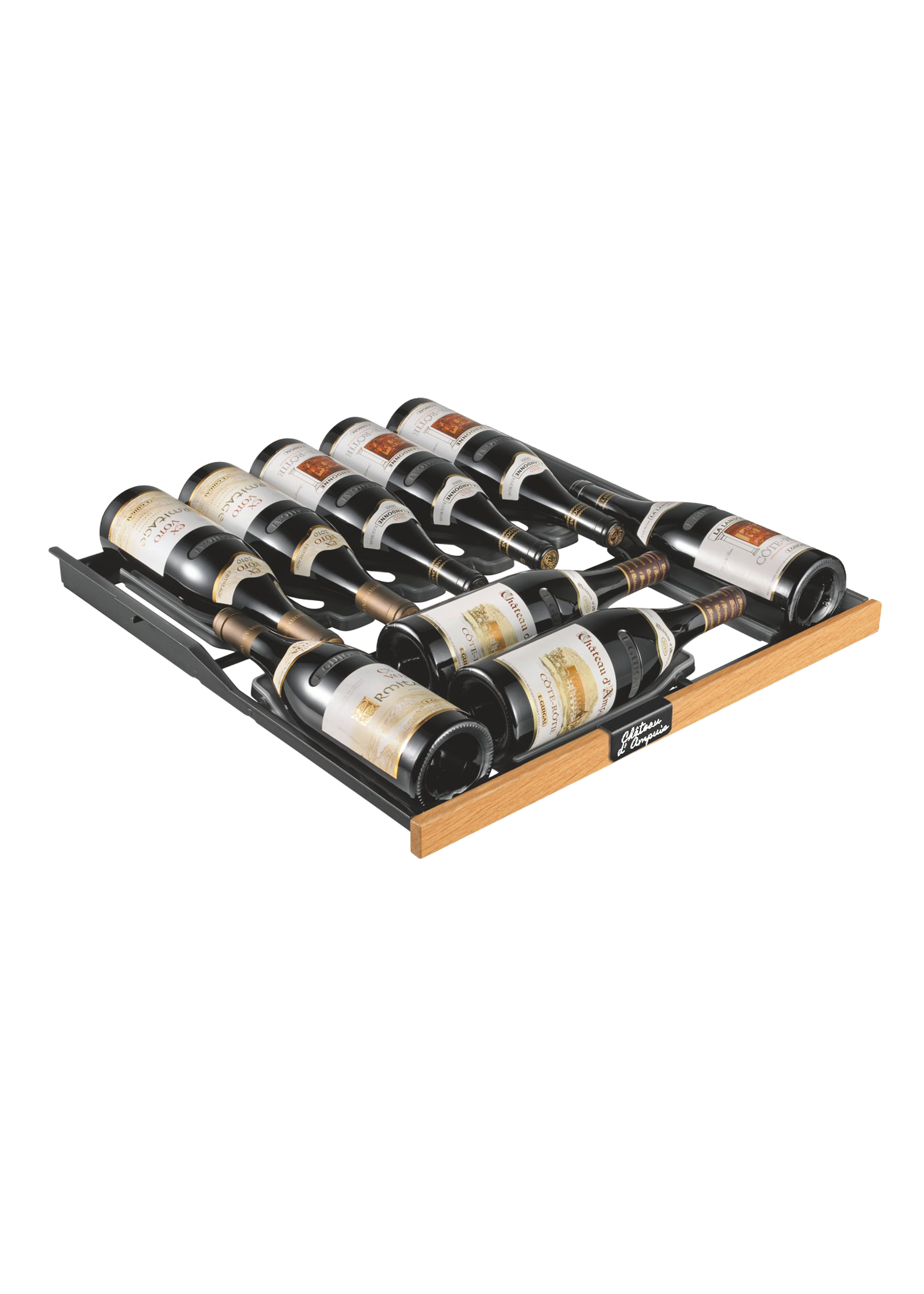 Clayette coulissante Revelation - chêne clair | 12 bouteilles