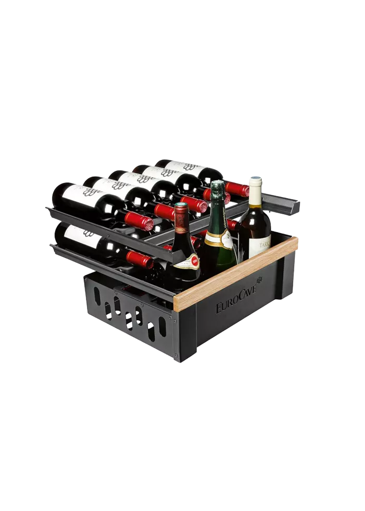 Clayette coulissante Inspiration - chêne clair | Service 16 Bouteilles