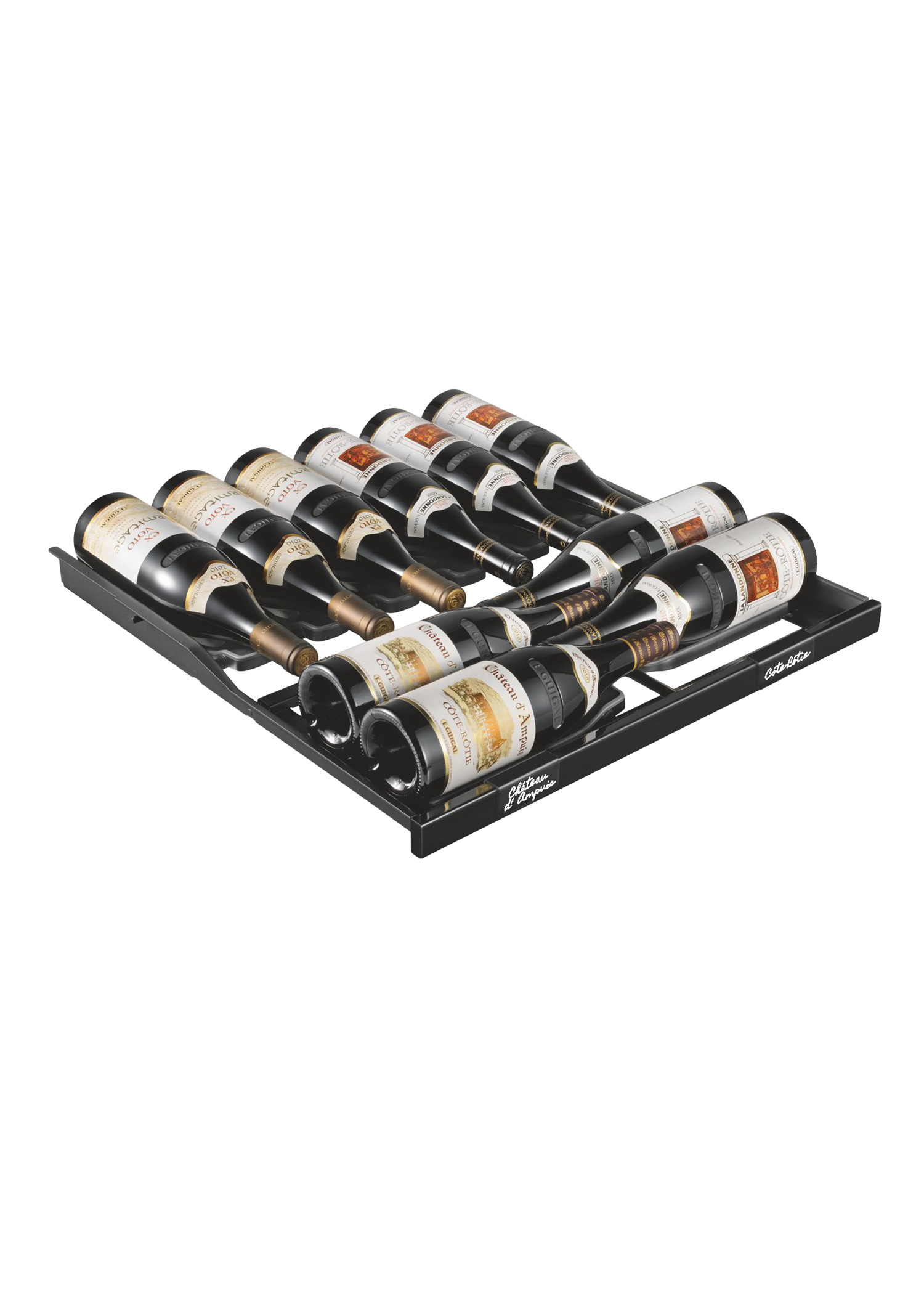 Clayette coulissante Revelation - laqué noir | 12 bouteilles