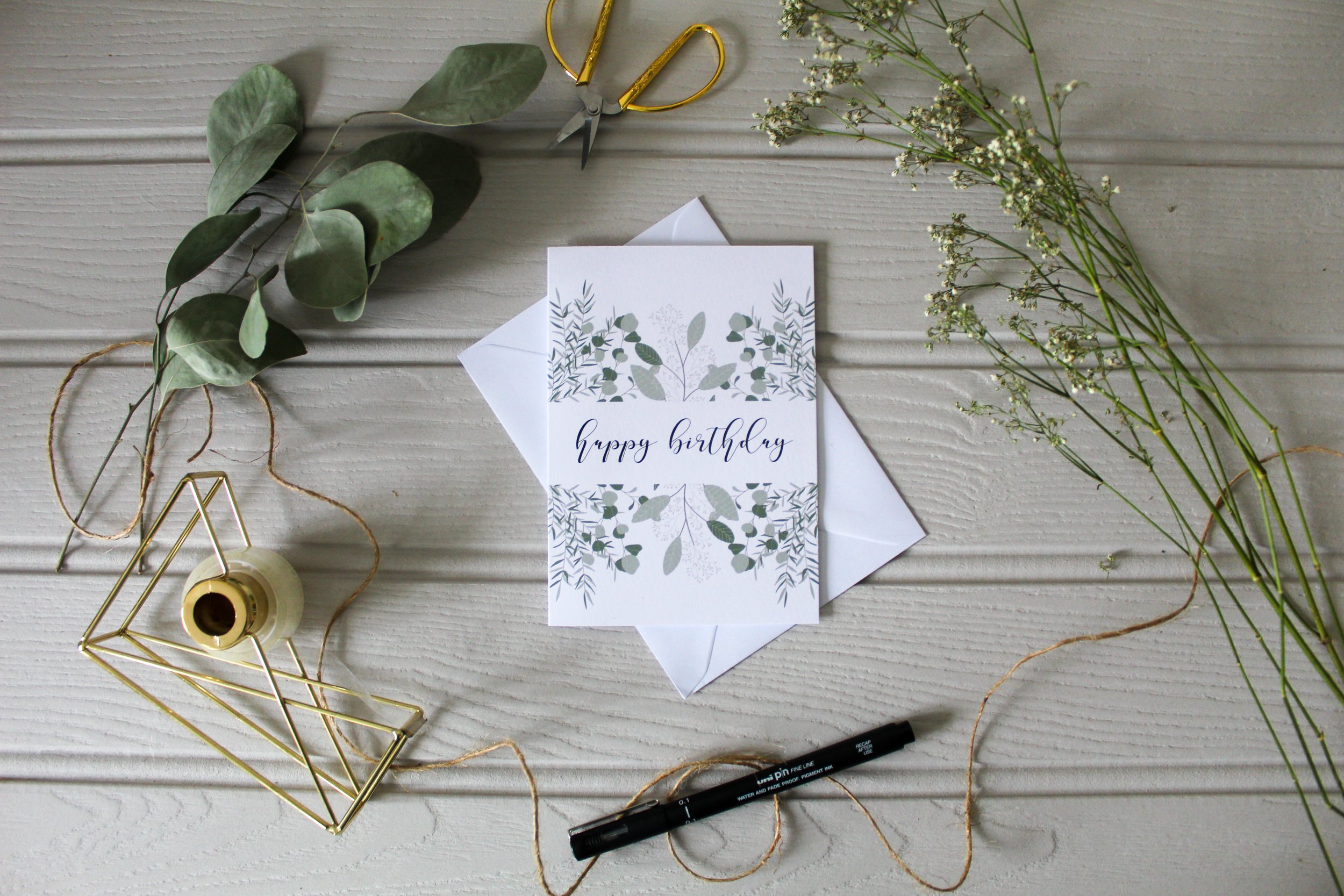 Foliage happy birthday card