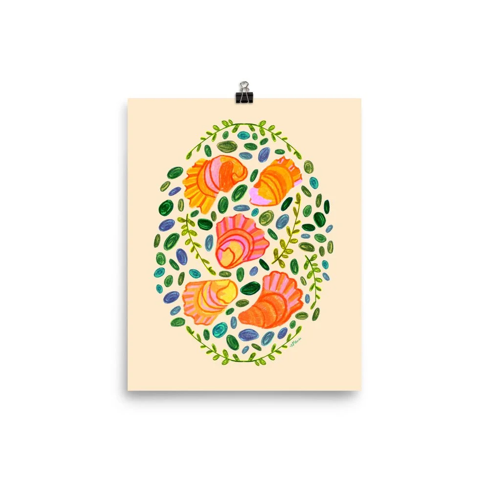 Kelp & Oyster Illustration Art Print by Illustrator, Heather Miller | H ...
