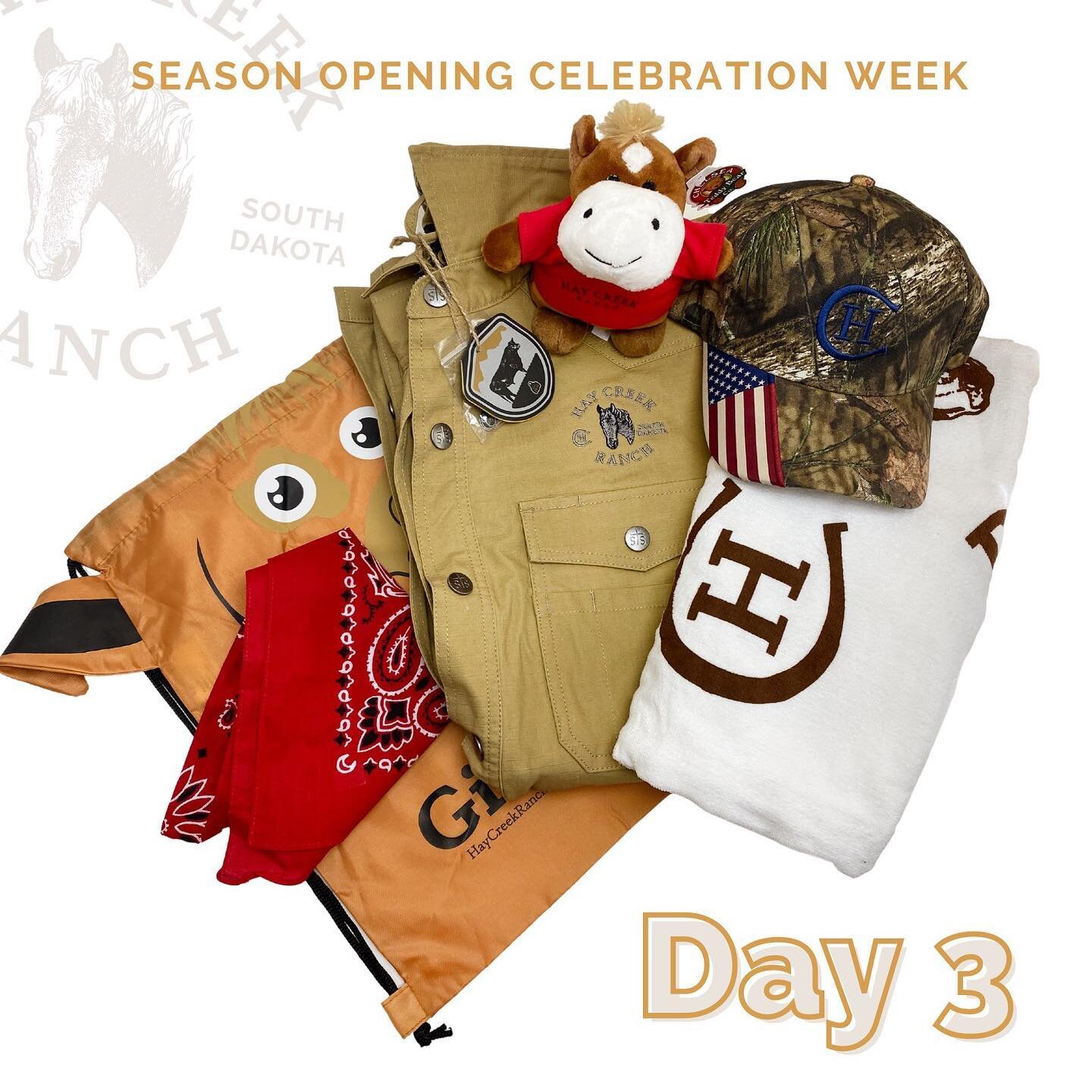 We're giving away goodies all week to celebrate opening for the 2023 season on Monday, May 22!

Today's giveaway is a merch basket with:

➡️ STS Ranchwear Men's Lincoln Shirt Jacket - Khaki - Size Large
➡️ 100% Cotton Beach Towel
➡️ Mossy Oak Camo Am