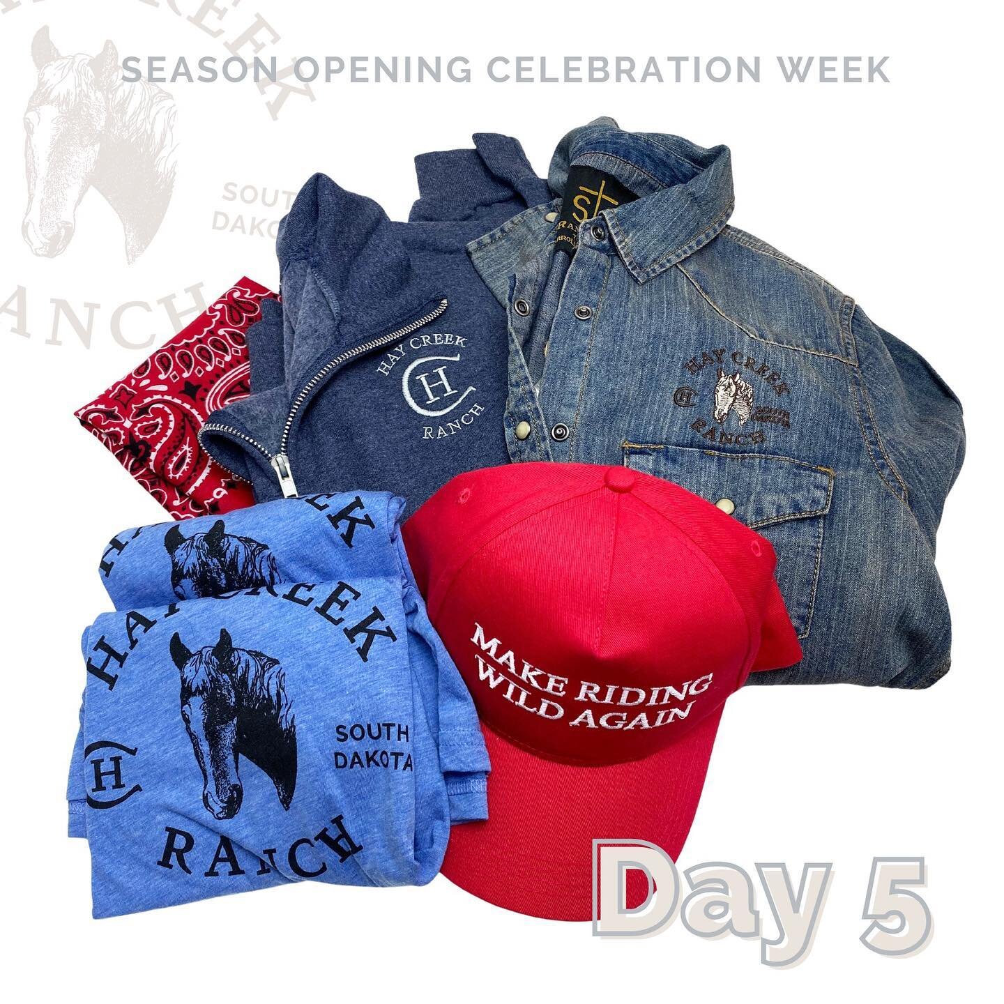 We've been giving away goodies all week to celebrate opening for the 2023 season on Monday, May 22!

Today's giveaway is a merch basket with:

➡️ STS Ranchwear Women's Claira Denim Shirt - Size Medum (this shirt runs small)
➡️ Unisex 1/4 Zip Sweatshi