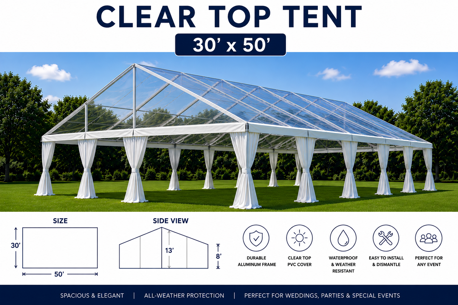 Clear Tent 30'x50'