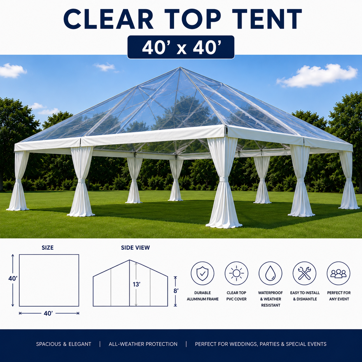 Clear Tent 40'x40'
