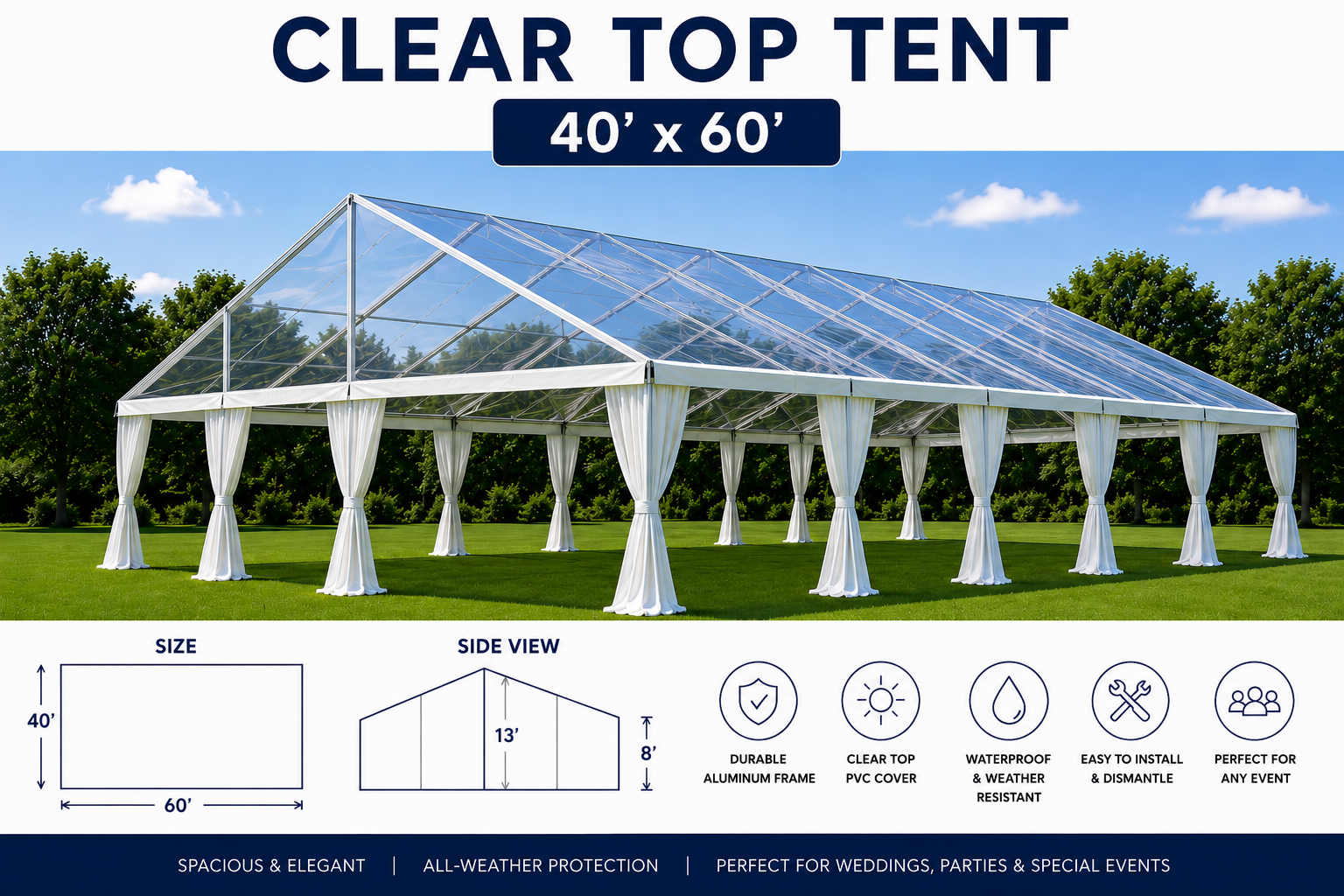 Clear Tent 40'x60'