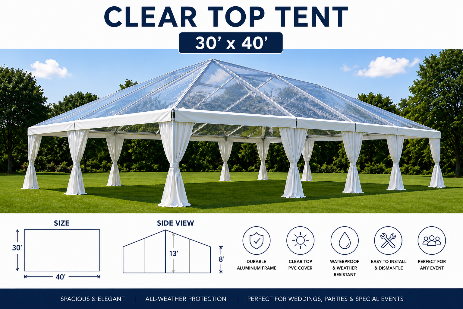 Clear Tent 30'x40'