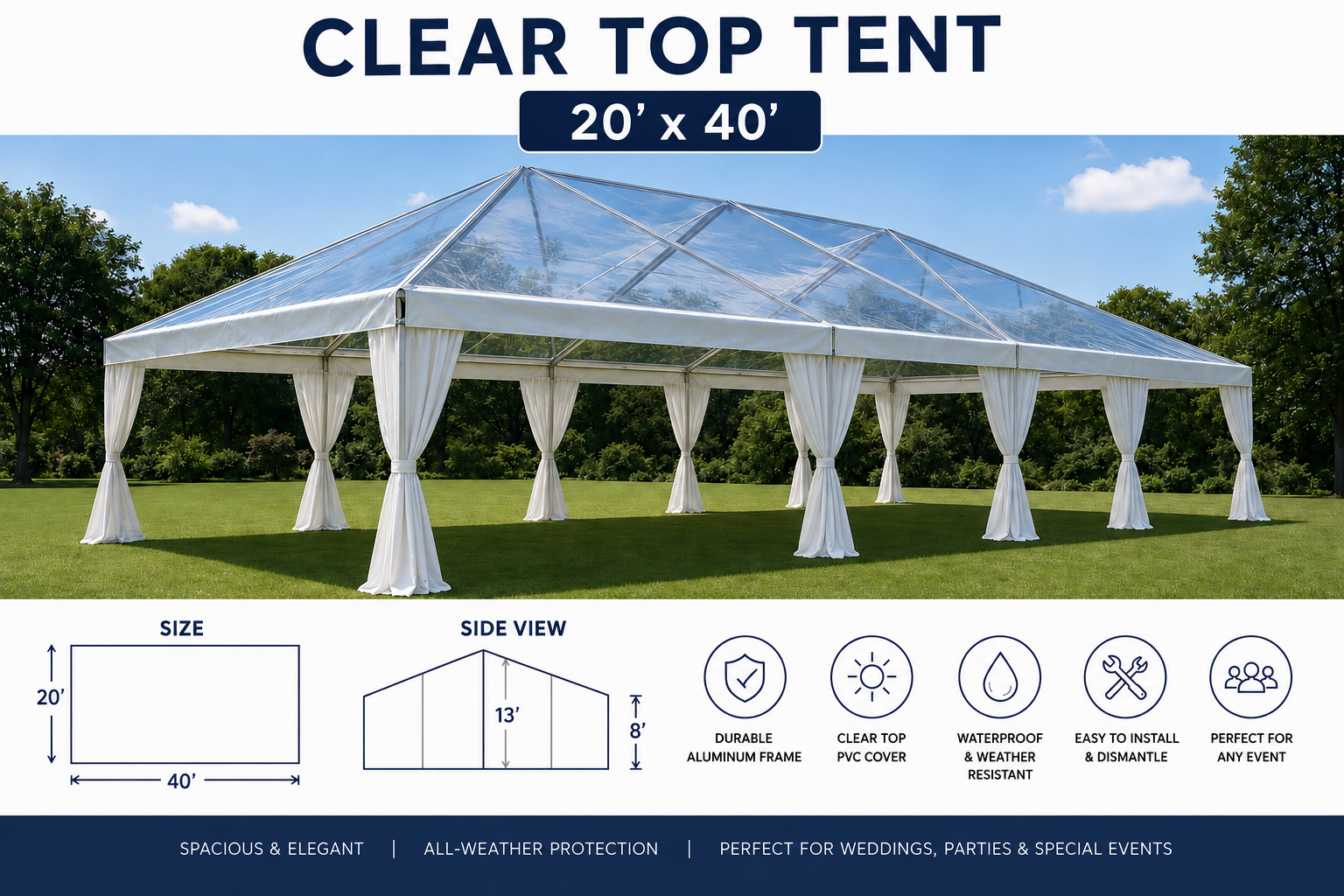 Clear Tent 20'x40'