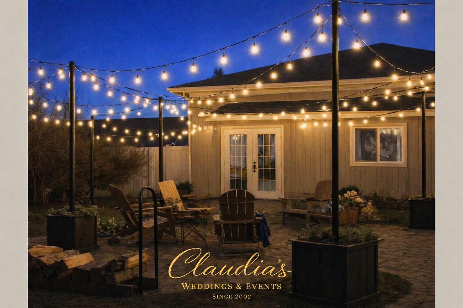 Bistro Light Post Rental (Outdoor/Patio)