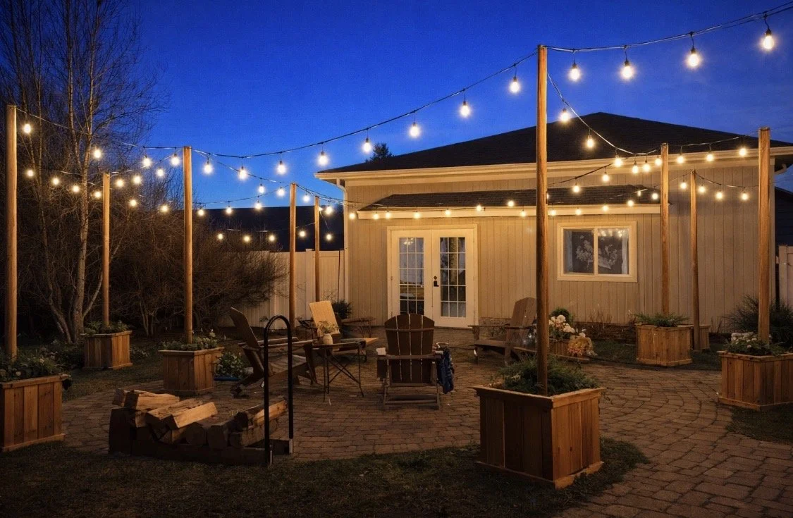 Bistro Light Post Rental (Outdoor/Patio)