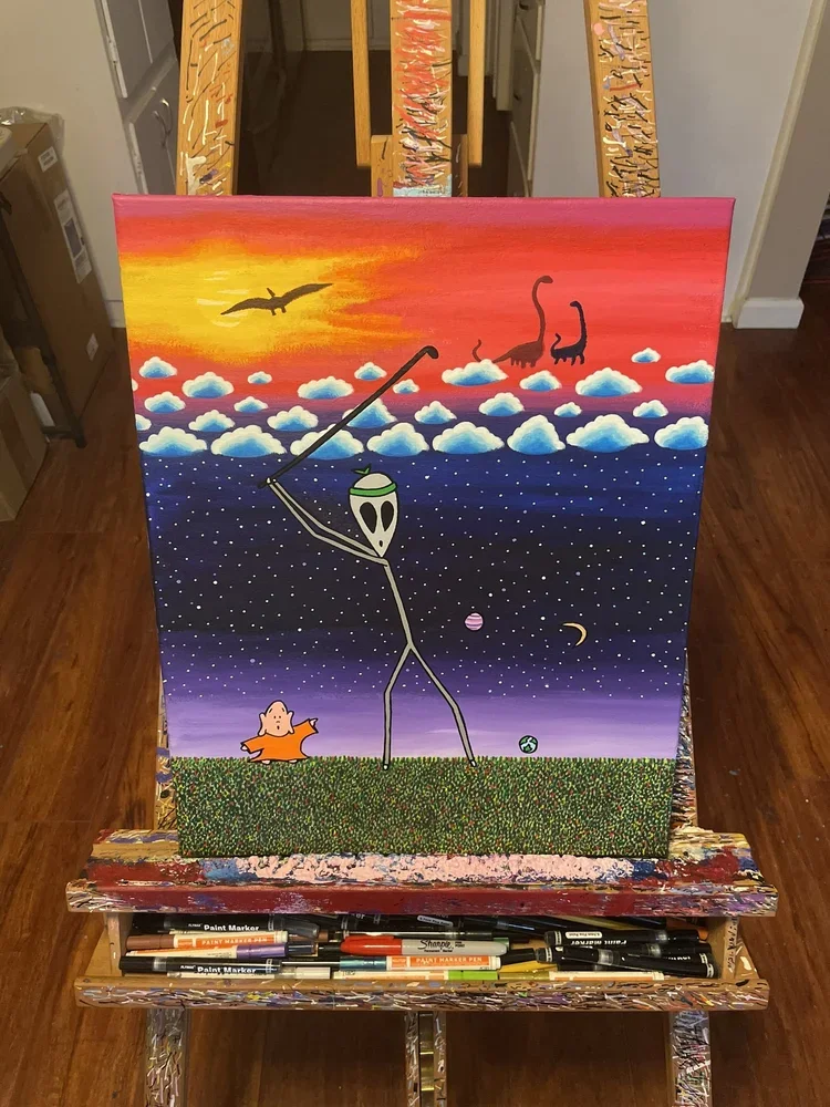 "Buddha & The Chip Around The Sun" Matte Paper Print