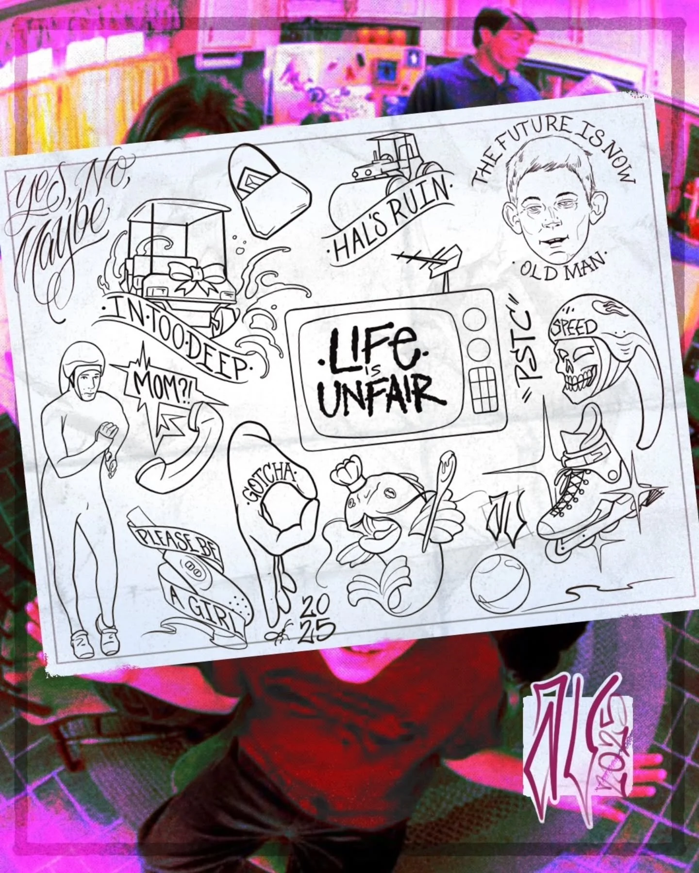 Why yes, I am excited about the Malcom in the Middle reboot. 
Some flash inspired by the show that gives me the most nostalgia for the early 2000s! 

Im trying to get better at colouring in flash digitally but it still takes me ages, Swipe through fo