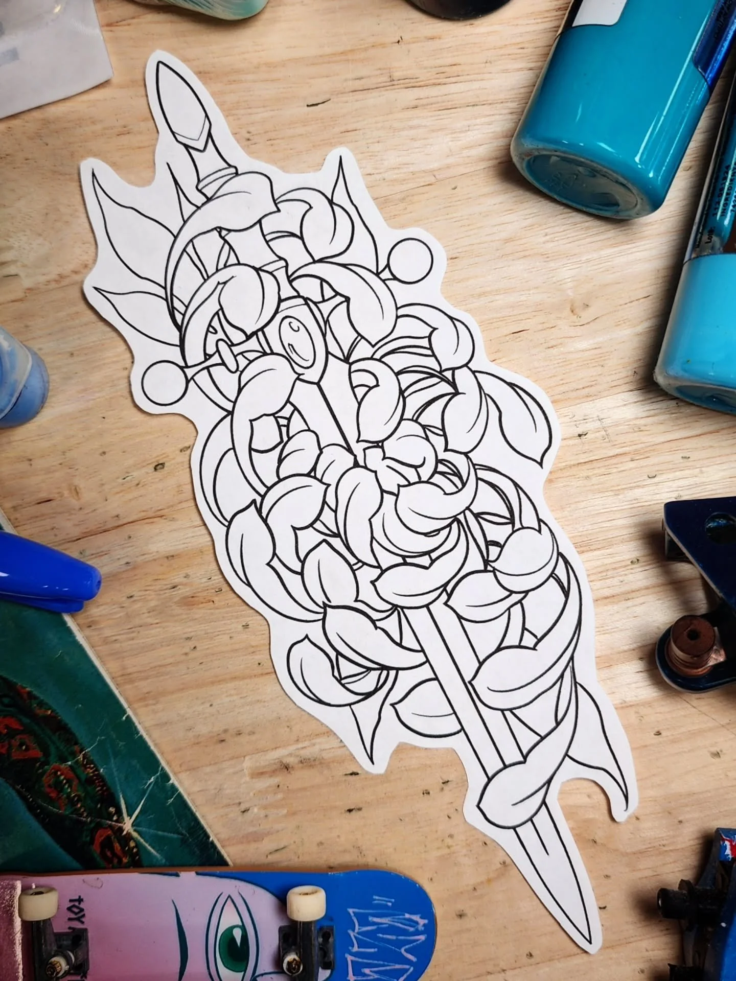 💠 Available 💠
The ol' Dagger &amp; Flower combo, all yours if you want it. This would fit well on a forearm, calf/shin or sternum
Blackwork or Colour, its up to you! 
DM, Email or fill out my booking form to claim

💙

@pearlstreettattoo