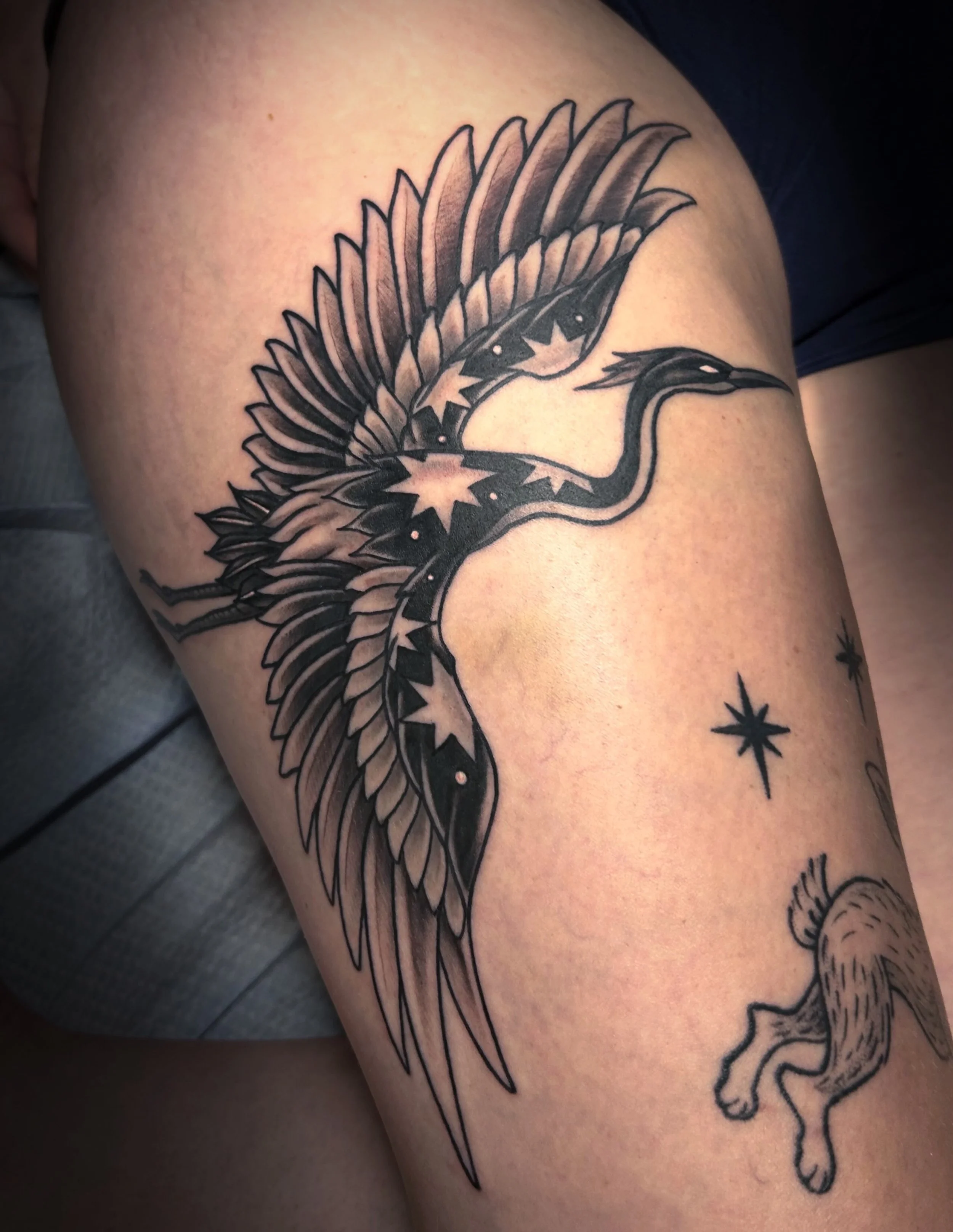 Thank you so much @amandalucidi for having me do this crane for you ❤️

More birds please 
.
#tattoo #ornamental #crane #birds #tattooartist