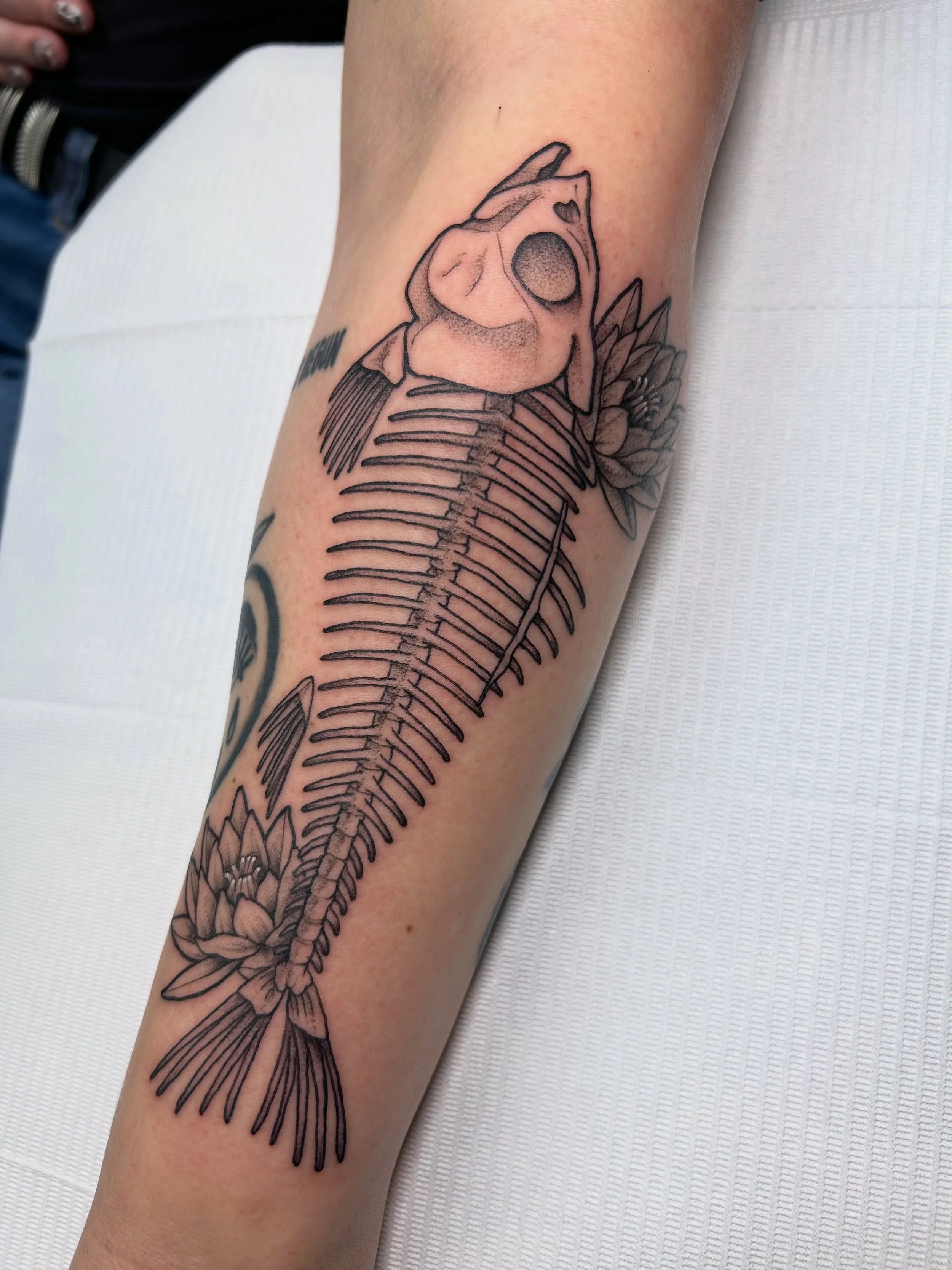 A cute fish skeleton for @dindsay23 ! Thanks you!
.
#fish #skeleton #illustration #tattoo #boston