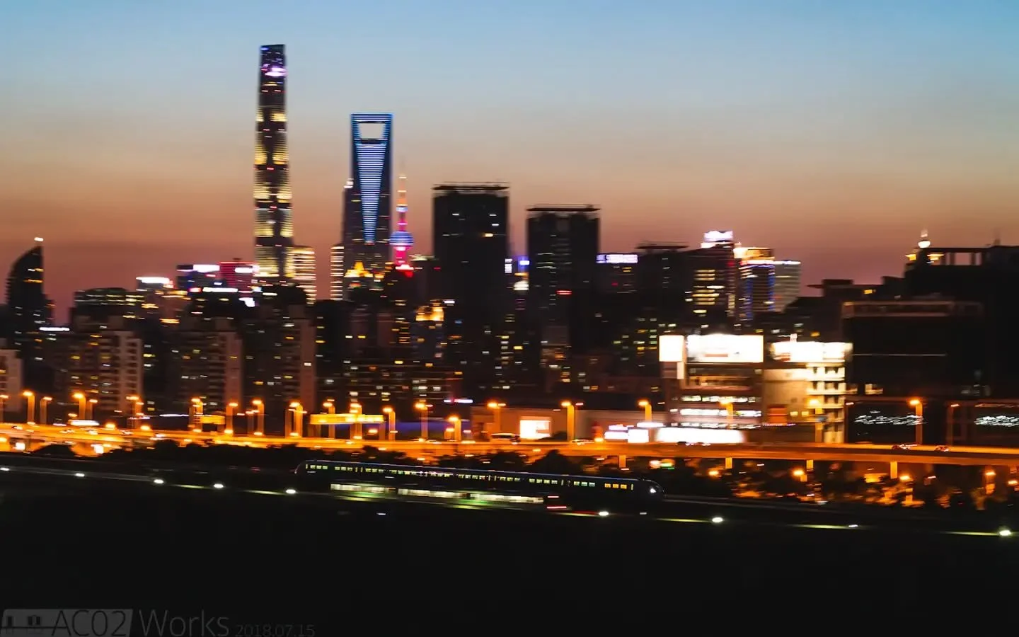「Twilight Express」

A Transrapid SMT maglev train of Shanghai Maglev Demonstration Operation Line passes a 16A01 train operating on Shanghai Metro Line 16 in the foreground, heading for Pudong International Airport, Shanghai, China. With a top speed 