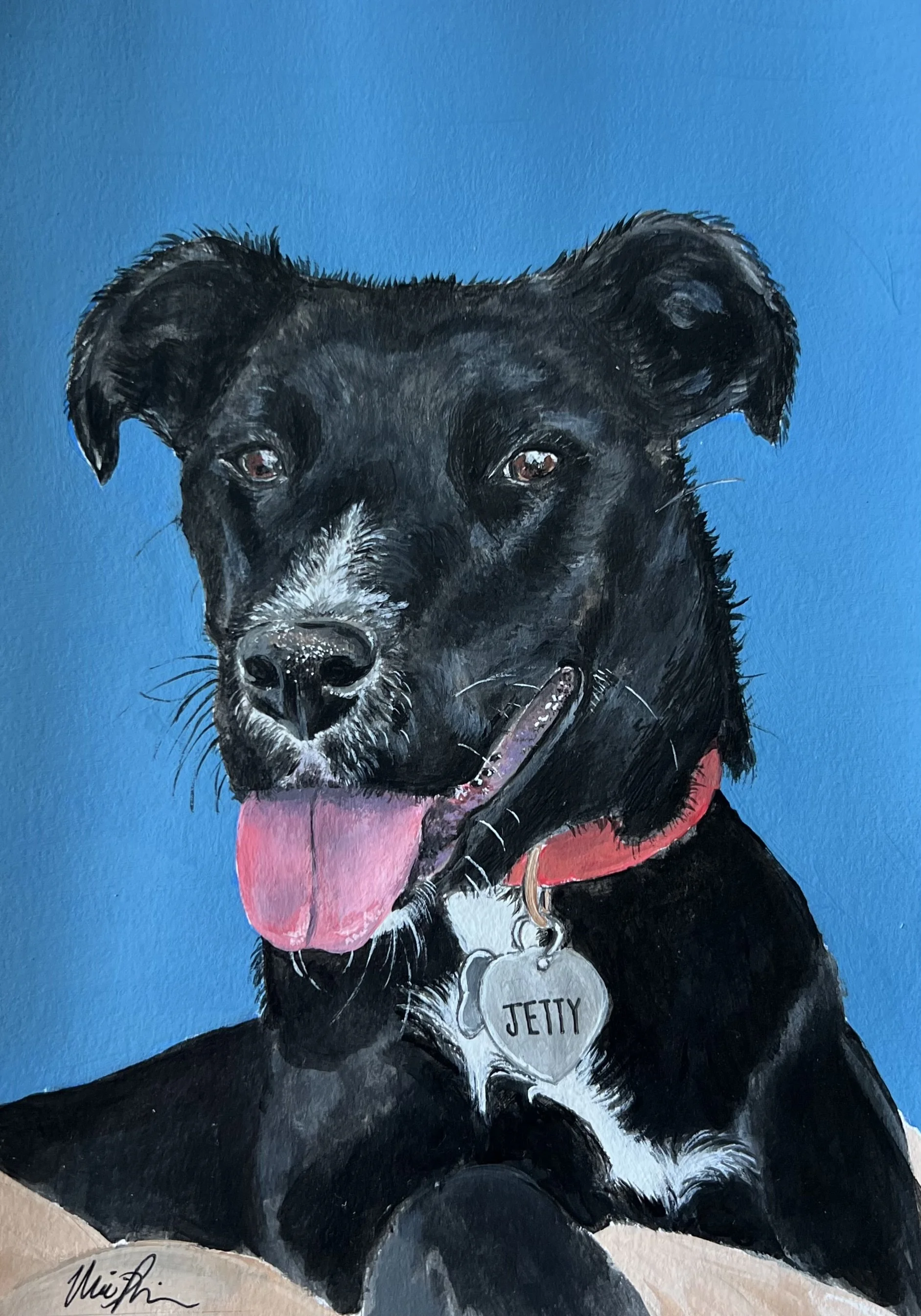 "Jetty" (2025), Acrylic on paper, 5"x7"