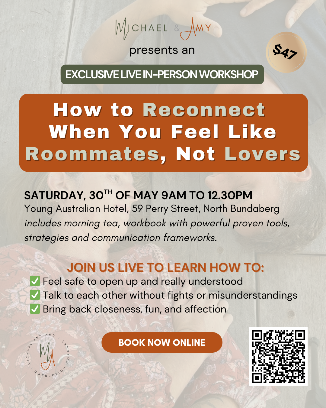 From Roommates to Lovers IN PERSON WORKSHOP - BUNDABERG