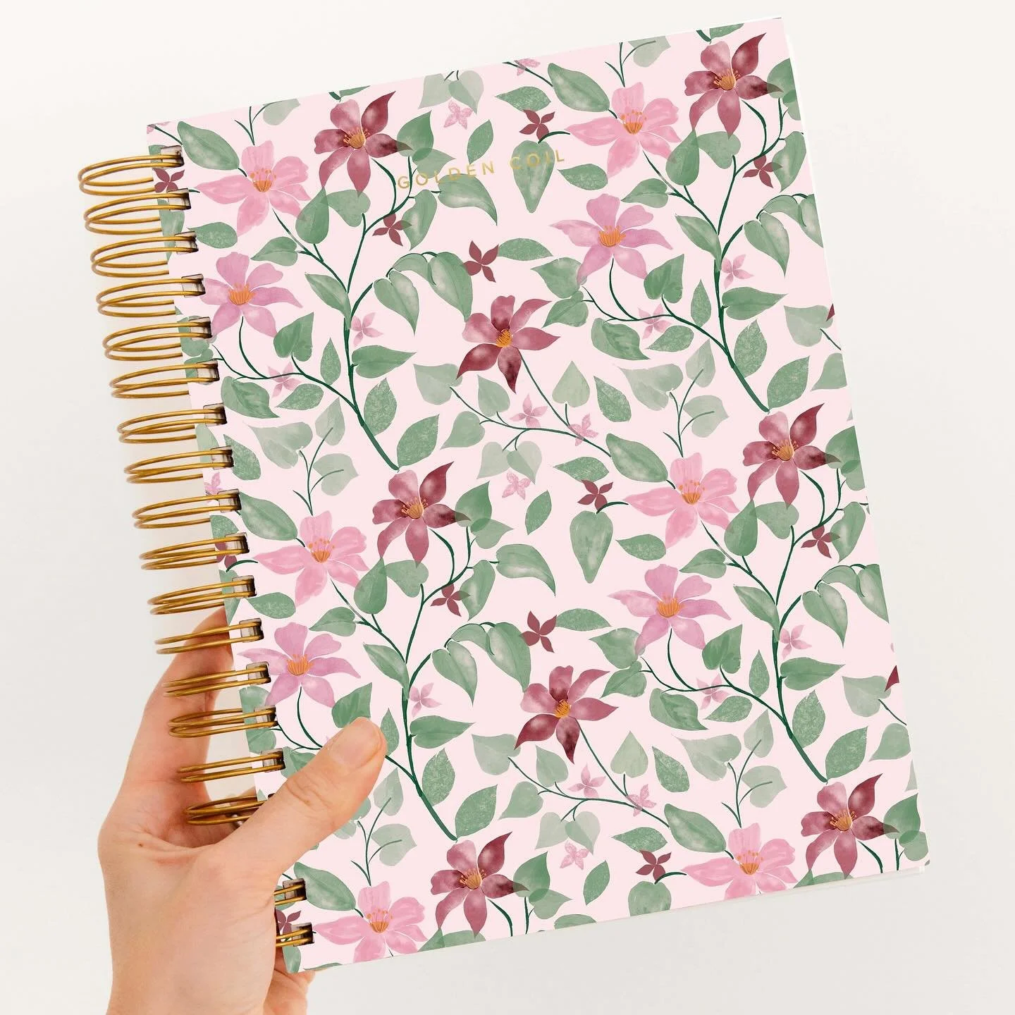 Here's is my entry to the special edition #goldencoildesigncontest  @golden.coil swipe to see the design :Soft pink florals sketched on #procreate #gcxlimited25 #goldencoilplanners #surfacepatterndesigner #stationerydesign #pinkflorals