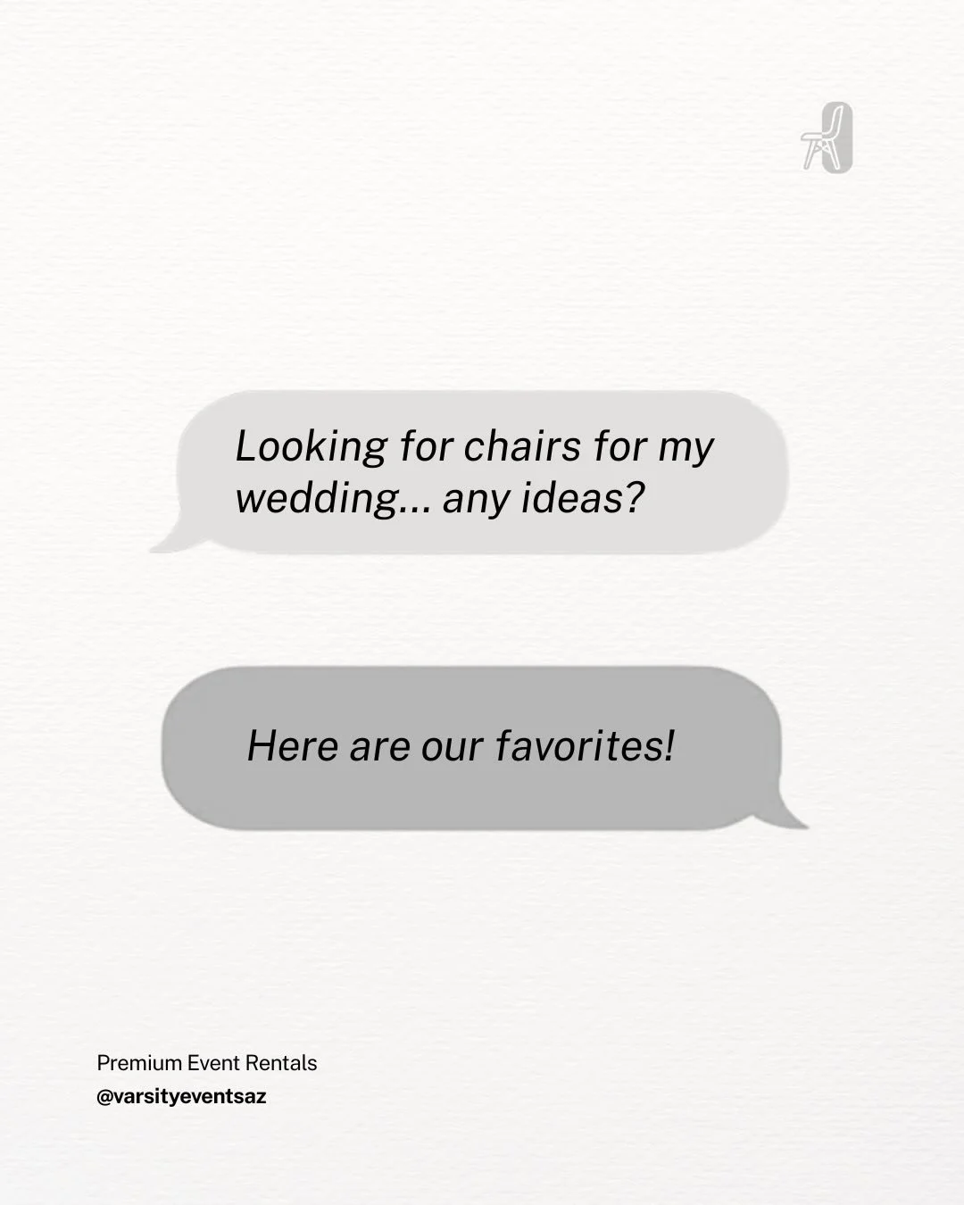 Our favorite conversations! Message us for more options and to let us help your vision come to life!

#azweddings #weddingplanning #partyrentals #weddingrentals #dreamwedding