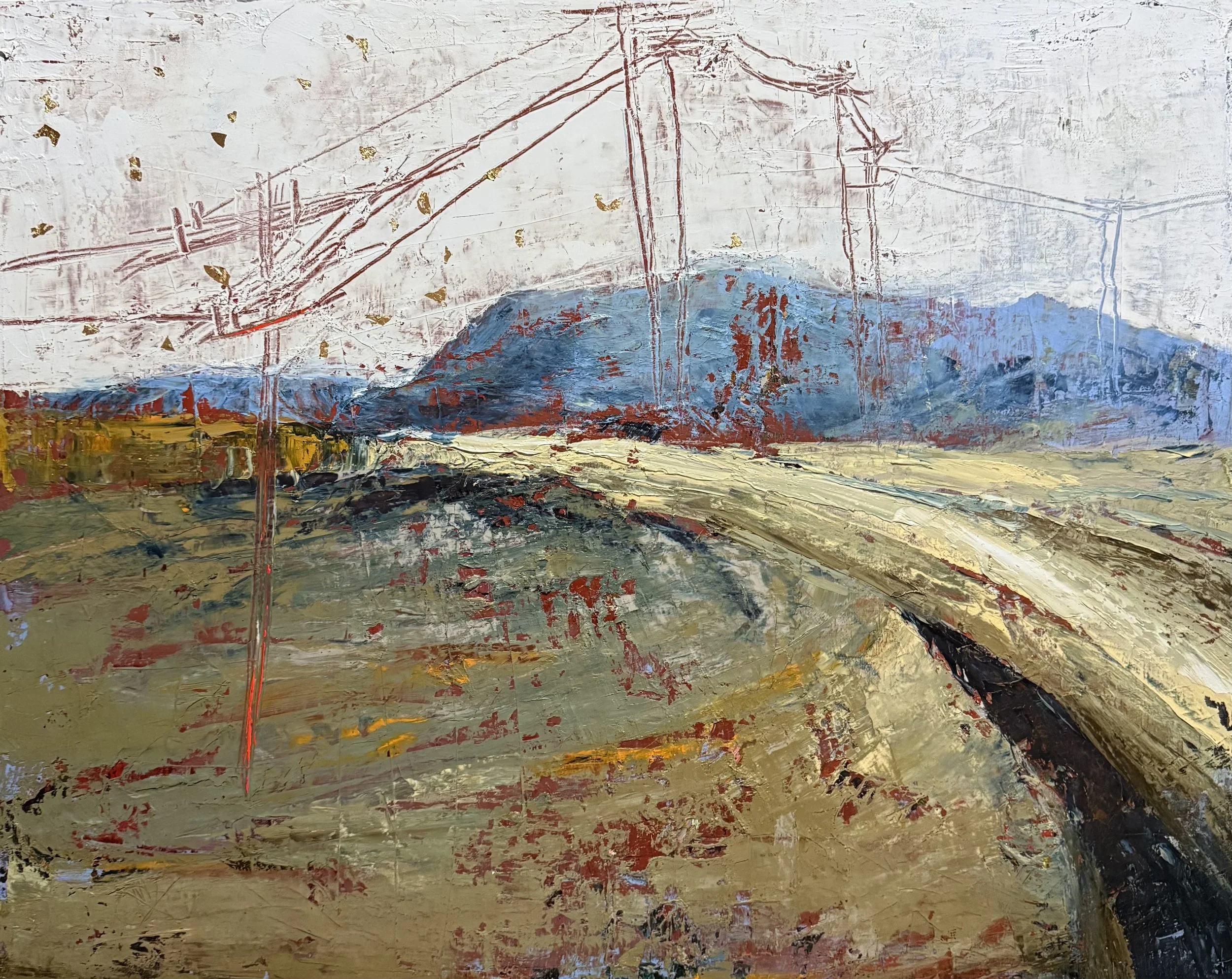 The Alpine Grid- Oil painting - 24"x30"x2" 