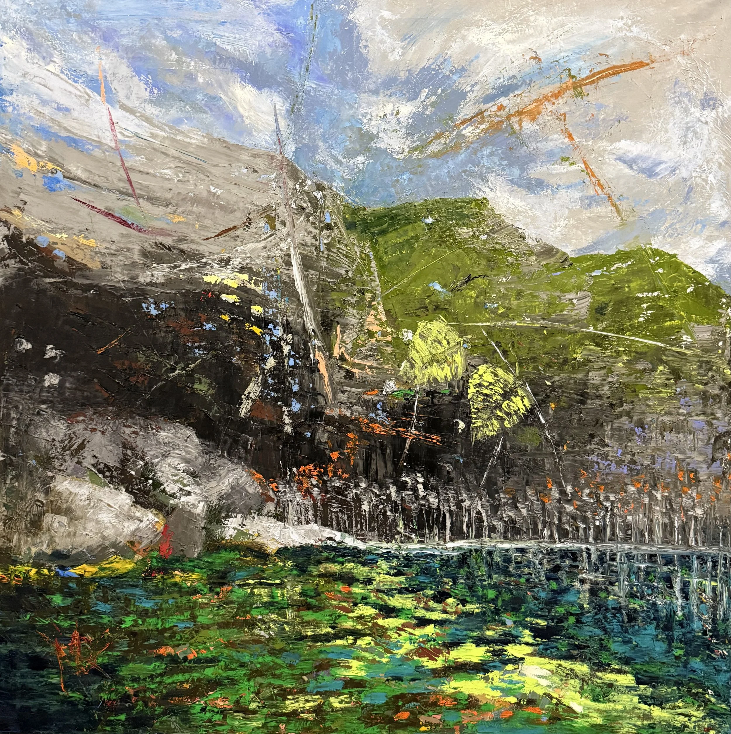 Luminous Mount Lawrence Grassi - 3D Chromatic Oil painting - 36"x36"x1" 