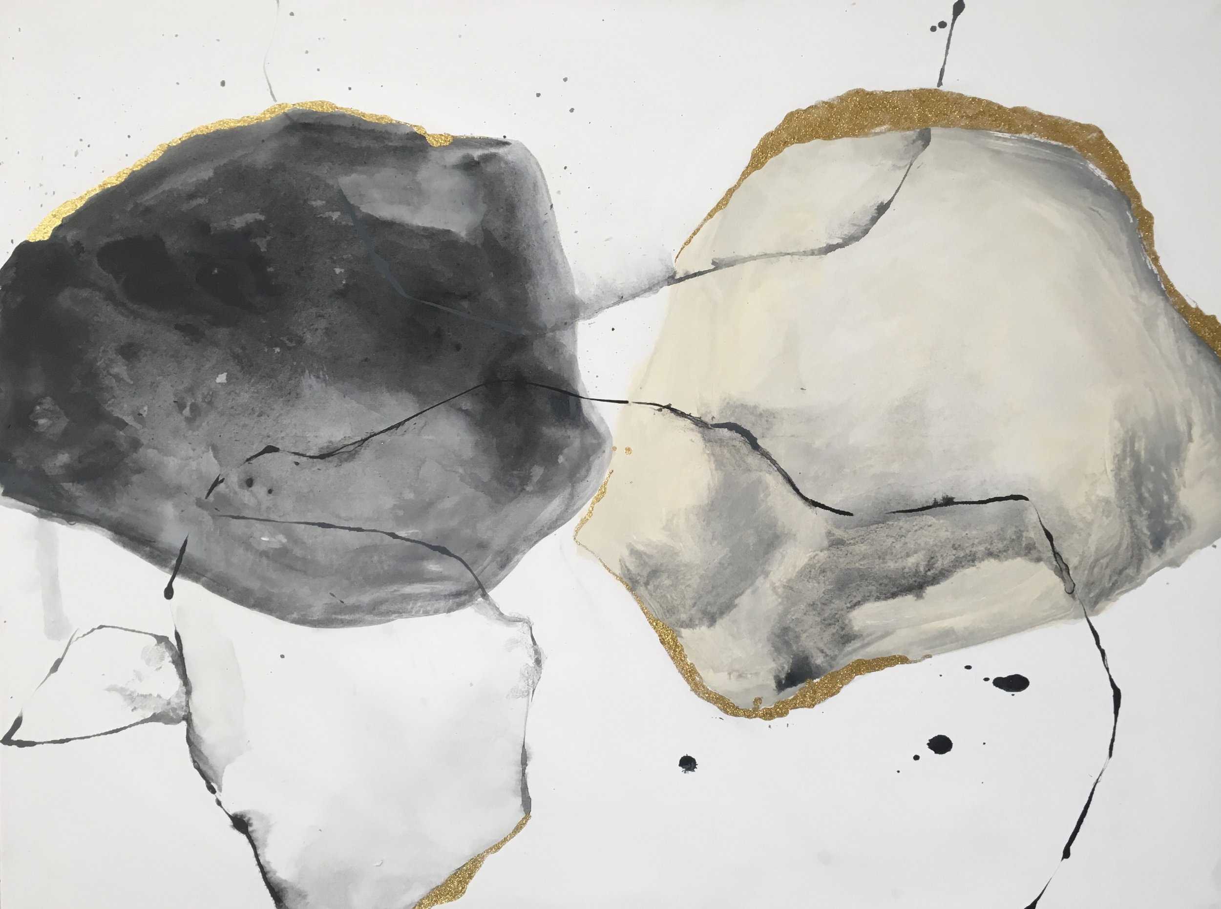 Imagination Rocks - 40"x30"x1" - Acrylic painting - "Beyond the noise of the world lies a landscape of stillness, where the ancient geometry of the rocks offers a map to the quiet, internal horizon we all seek."