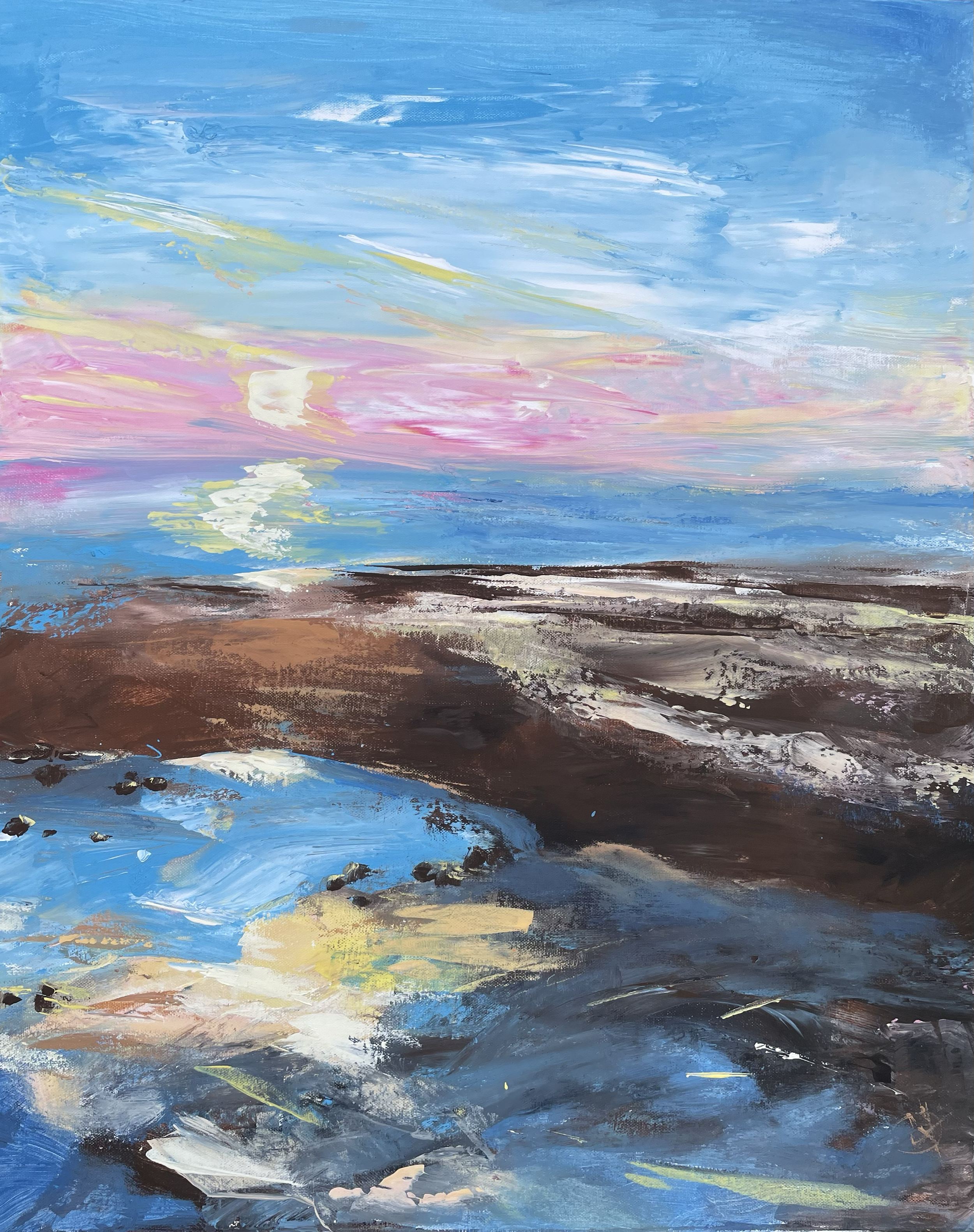Pink dusk, acrylic on canvas, 20"x24"