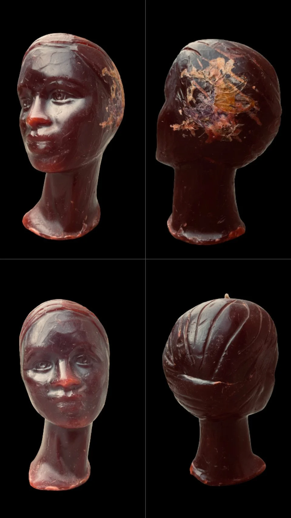 40's Face - Candle wax with dry flowers 