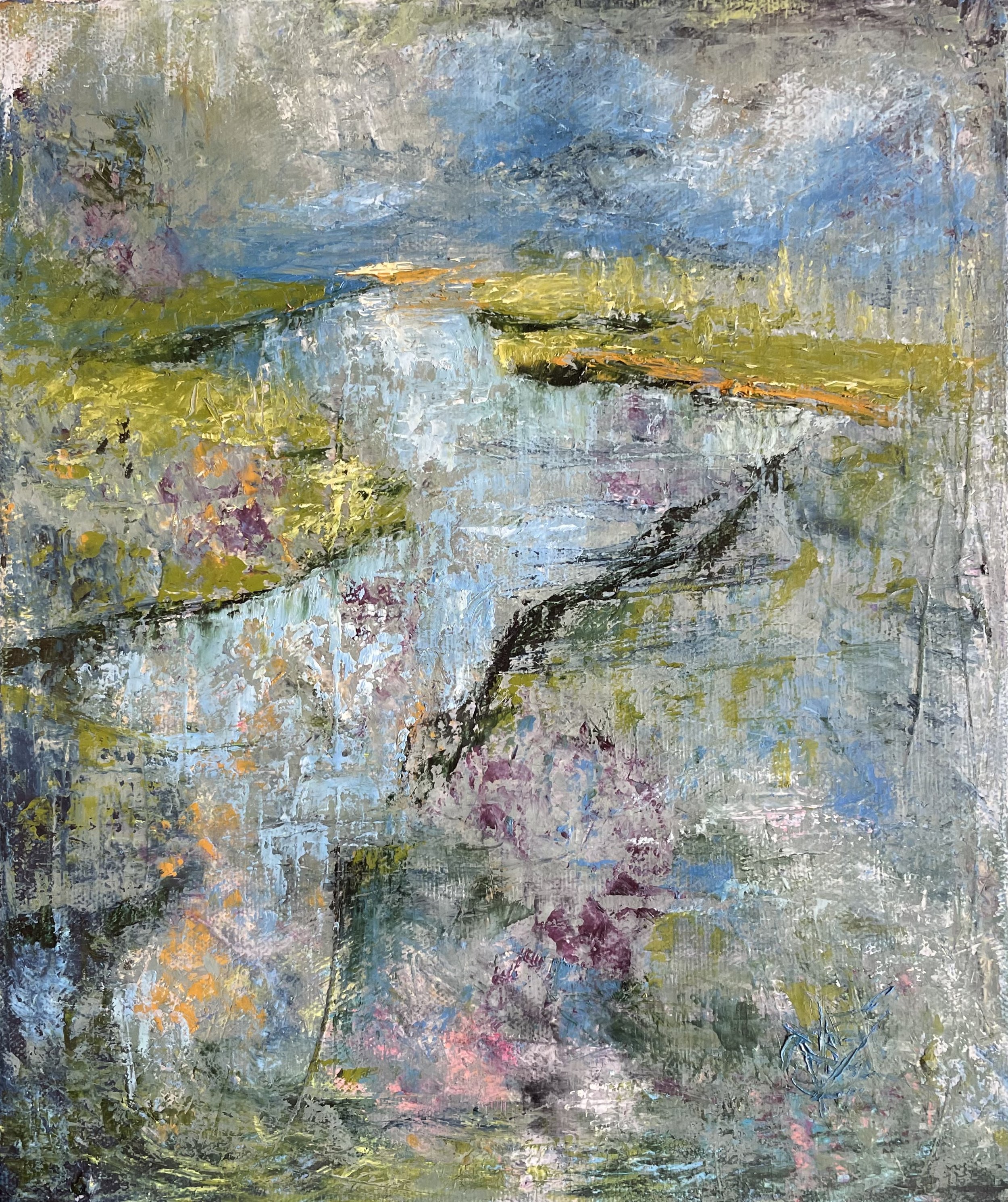 Blooming Waters, oil on 10"x12" canvas