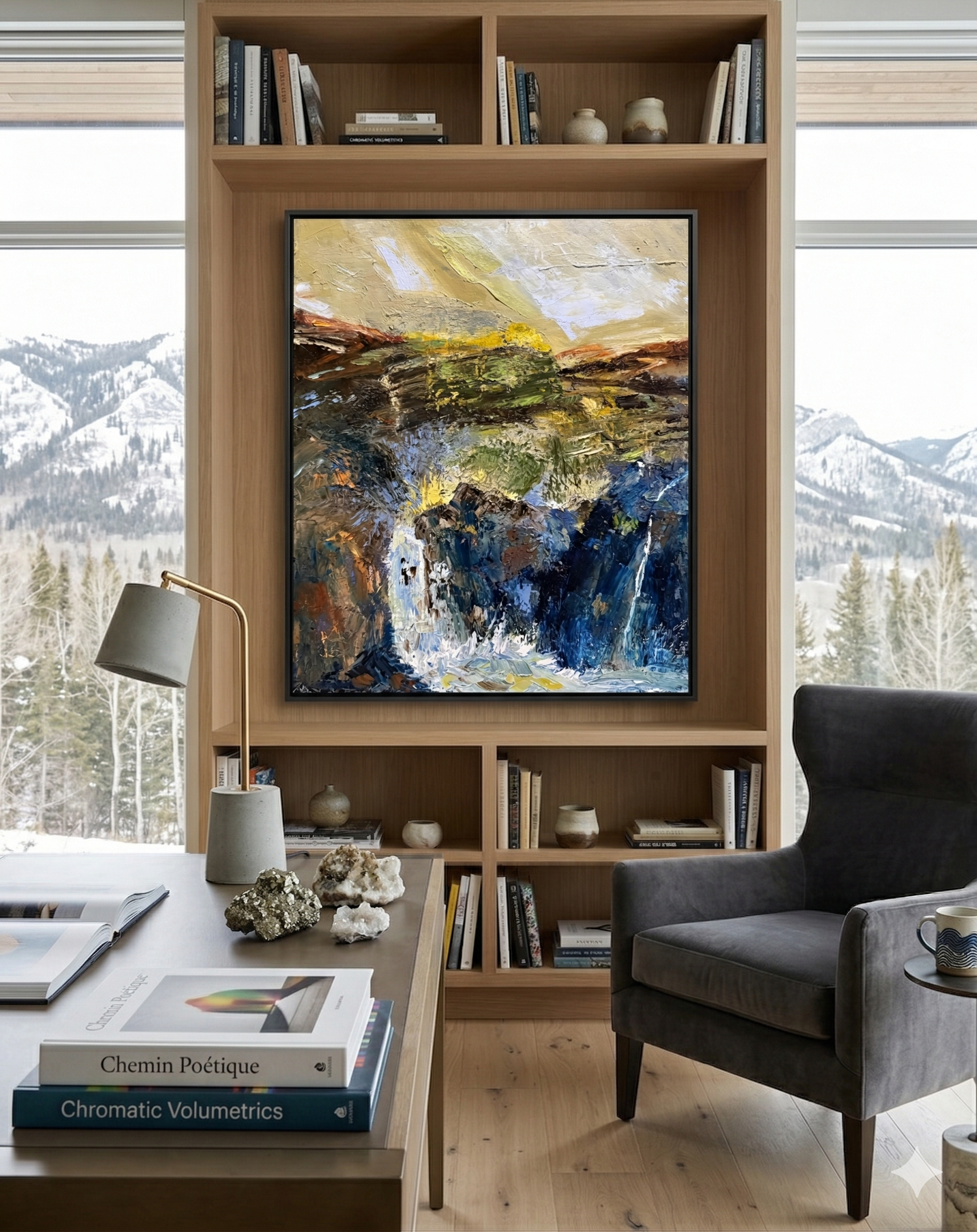 "A landscape caught in the glorious confusion of a horizon on fire, where the ancient earth reveals its most vivid secrets under the touch of a relentless, golden sun."